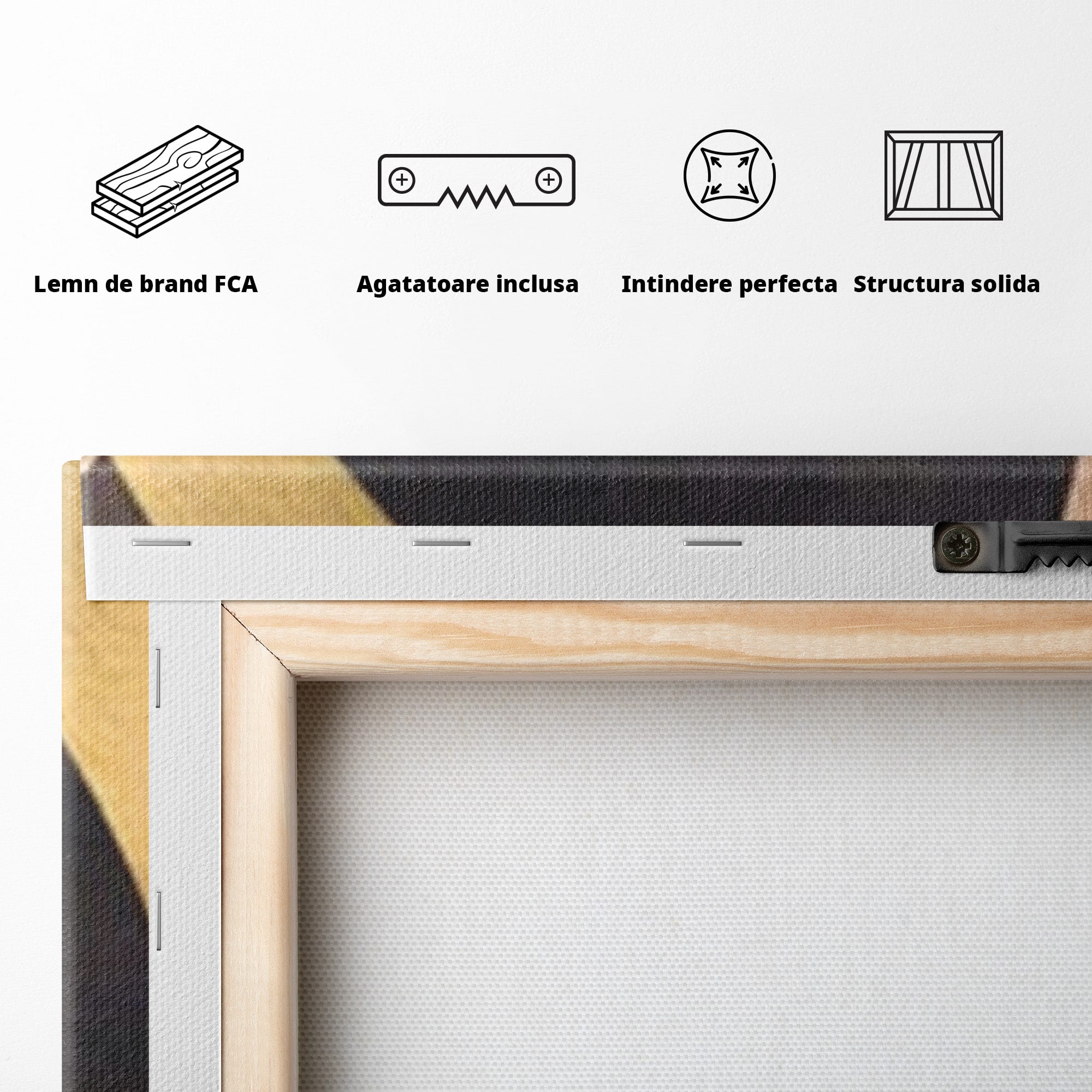 Set 2 Tablouri Canvas Premium LuxCanva® A2-1378, Siluete, Dormitor, Abstract, Auriu, Decorativ, Living, Culori Vibrante