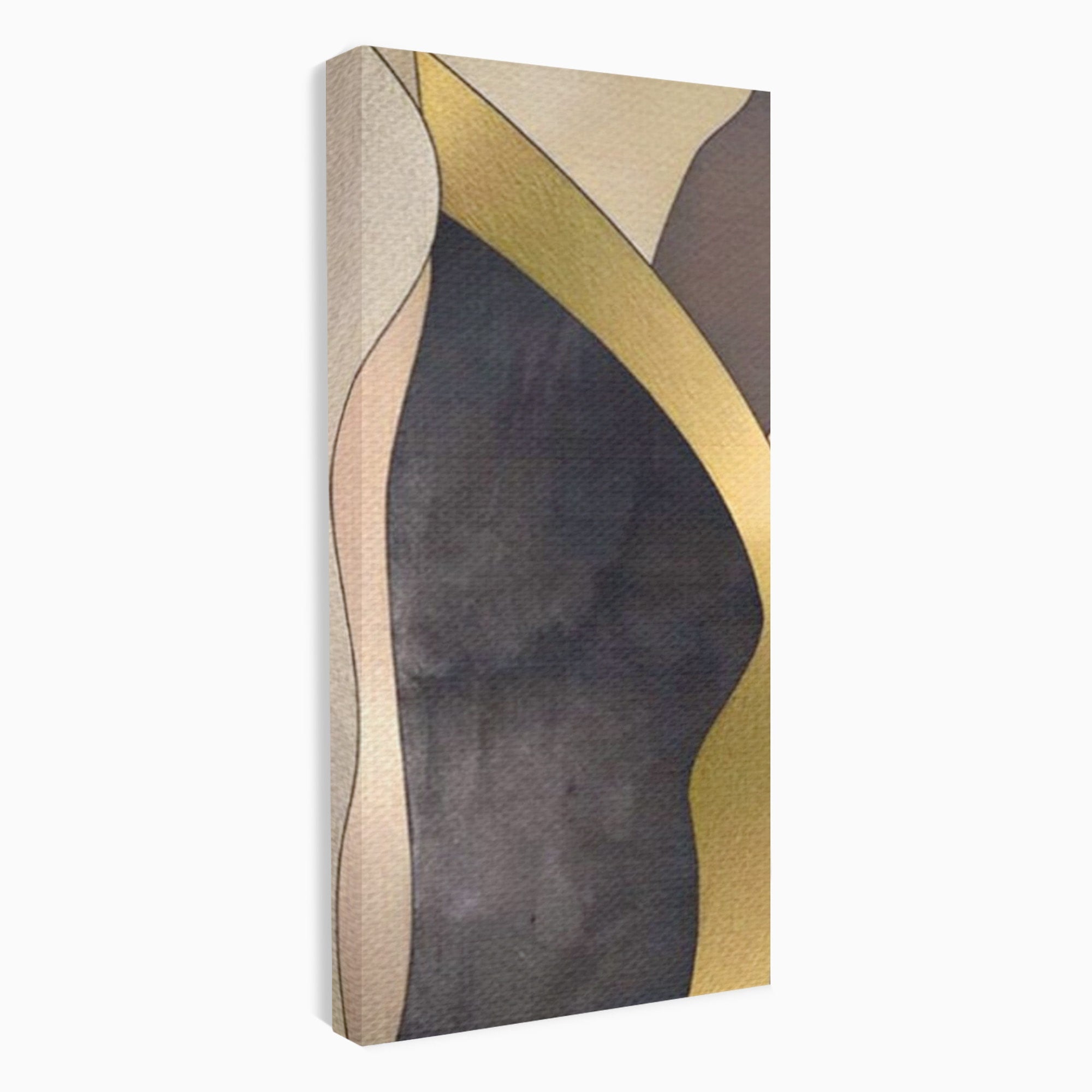 Set 2 Tablouri Canvas Premium LuxCanva® A2-1378, Siluete, Dormitor, Abstract, Auriu, Decorativ, Living, Culori Vibrante