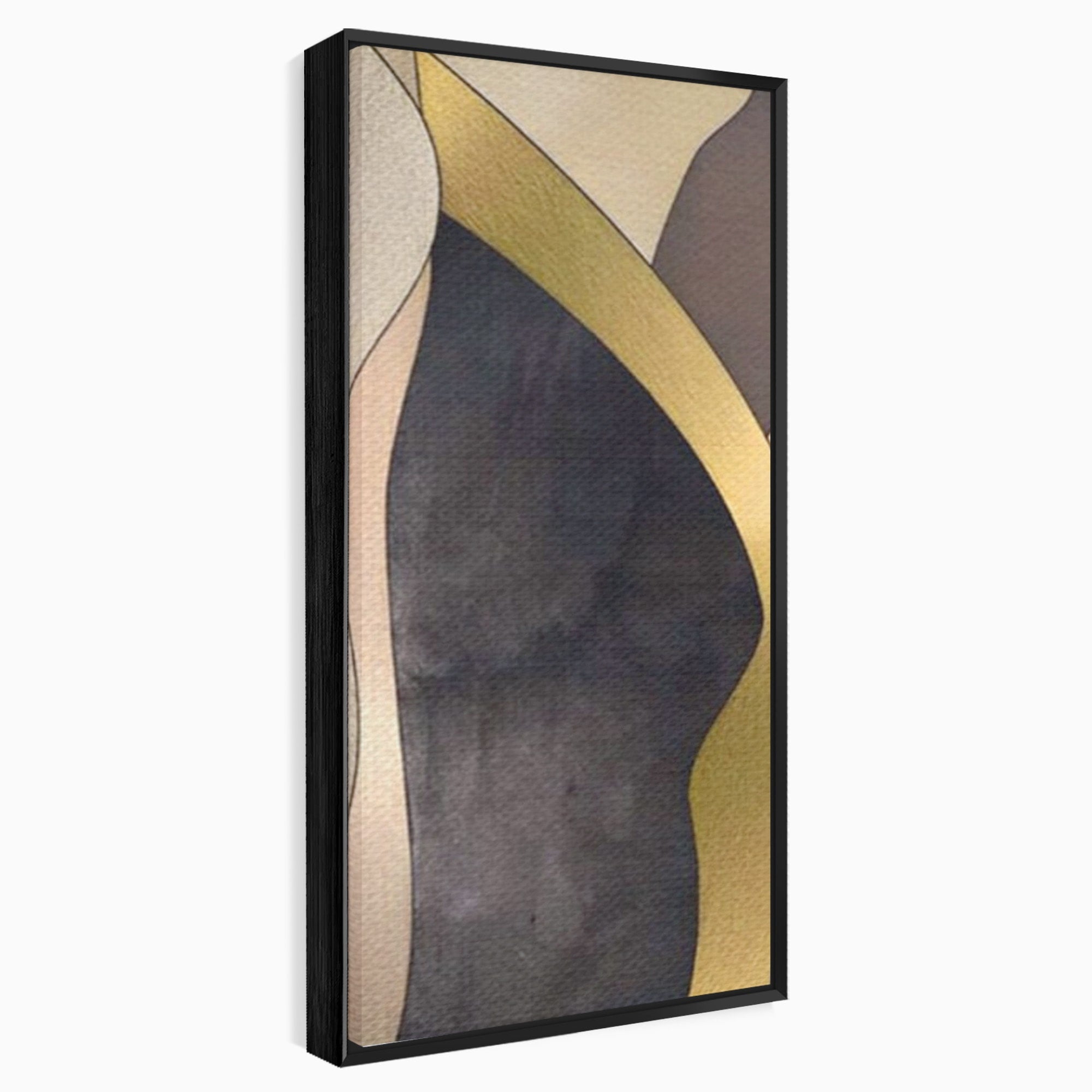 Set 2 Tablouri Canvas Premium LuxCanva® A2-1378, Siluete, Dormitor, Abstract, Auriu, Decorativ, Living, Culori Vibrante