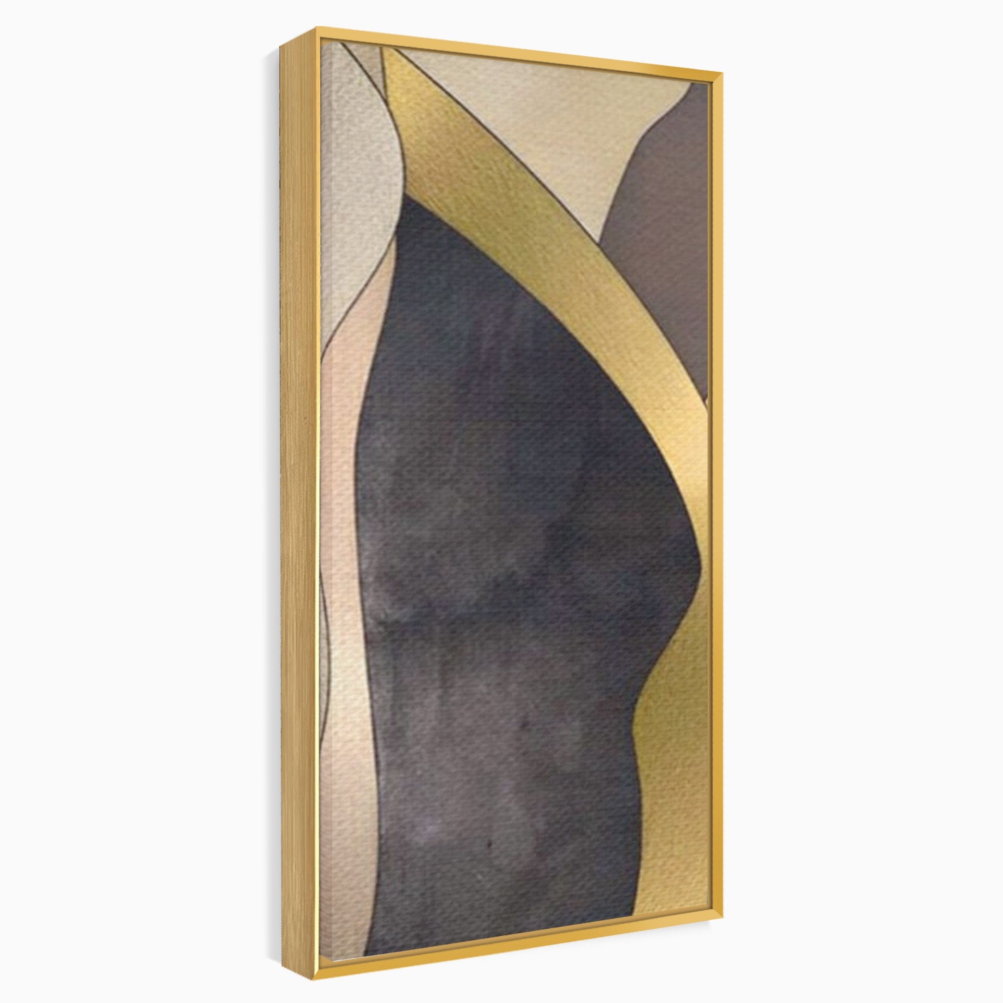Set 2 Tablouri Canvas Premium LuxCanva® A2-1378, Siluete, Dormitor, Abstract, Auriu, Decorativ, Living, Culori Vibrante
