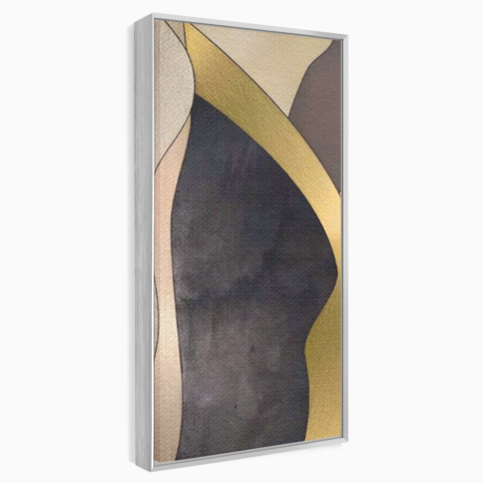 Set 2 Tablouri Canvas Premium LuxCanva® A2-1378, Siluete, Dormitor, Abstract, Auriu, Decorativ, Living, Culori Vibrante