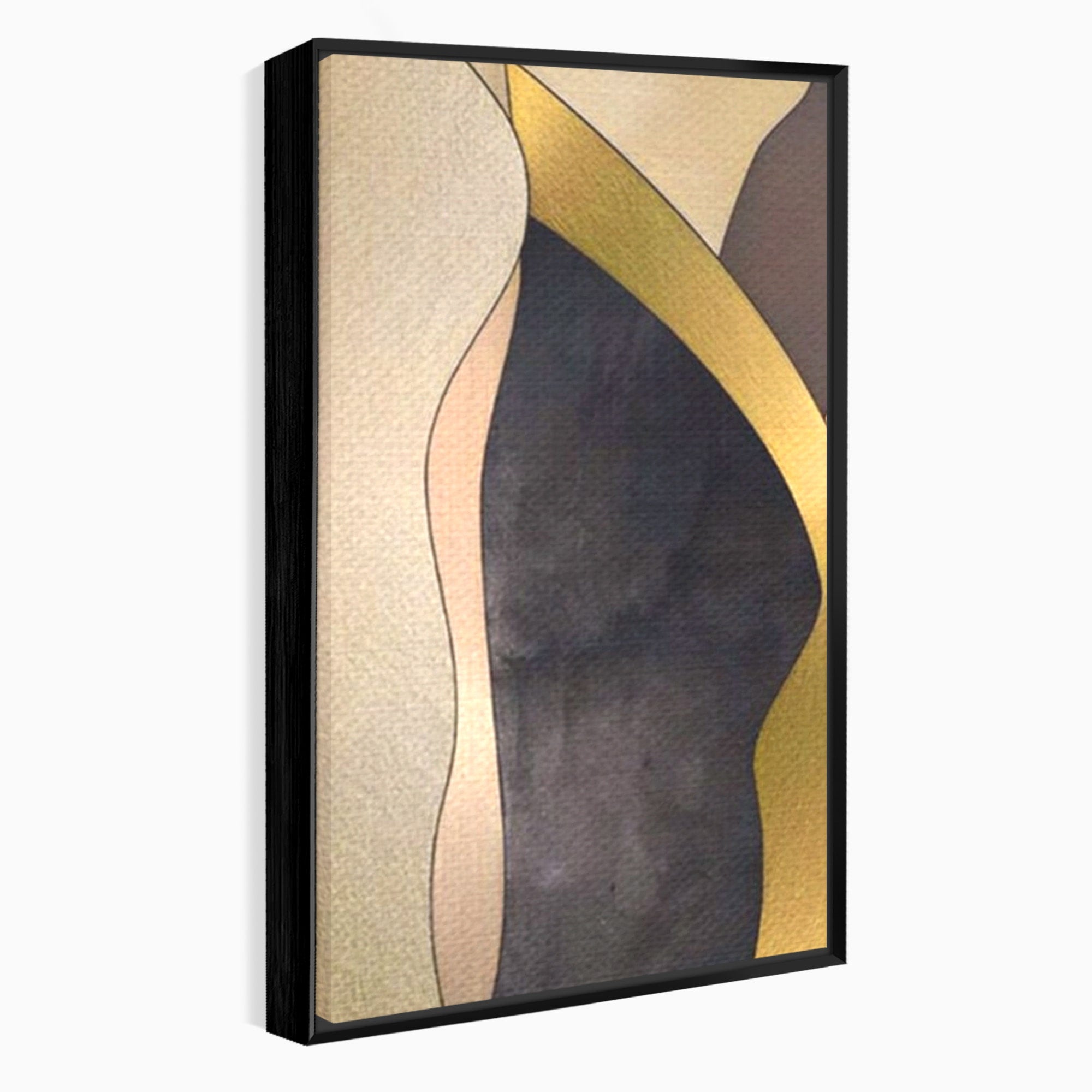 Set 2 Tablouri Canvas Premium LuxCanva® A2-1378, Siluete, Dormitor, Abstract, Auriu, Decorativ, Living, Culori Vibrante