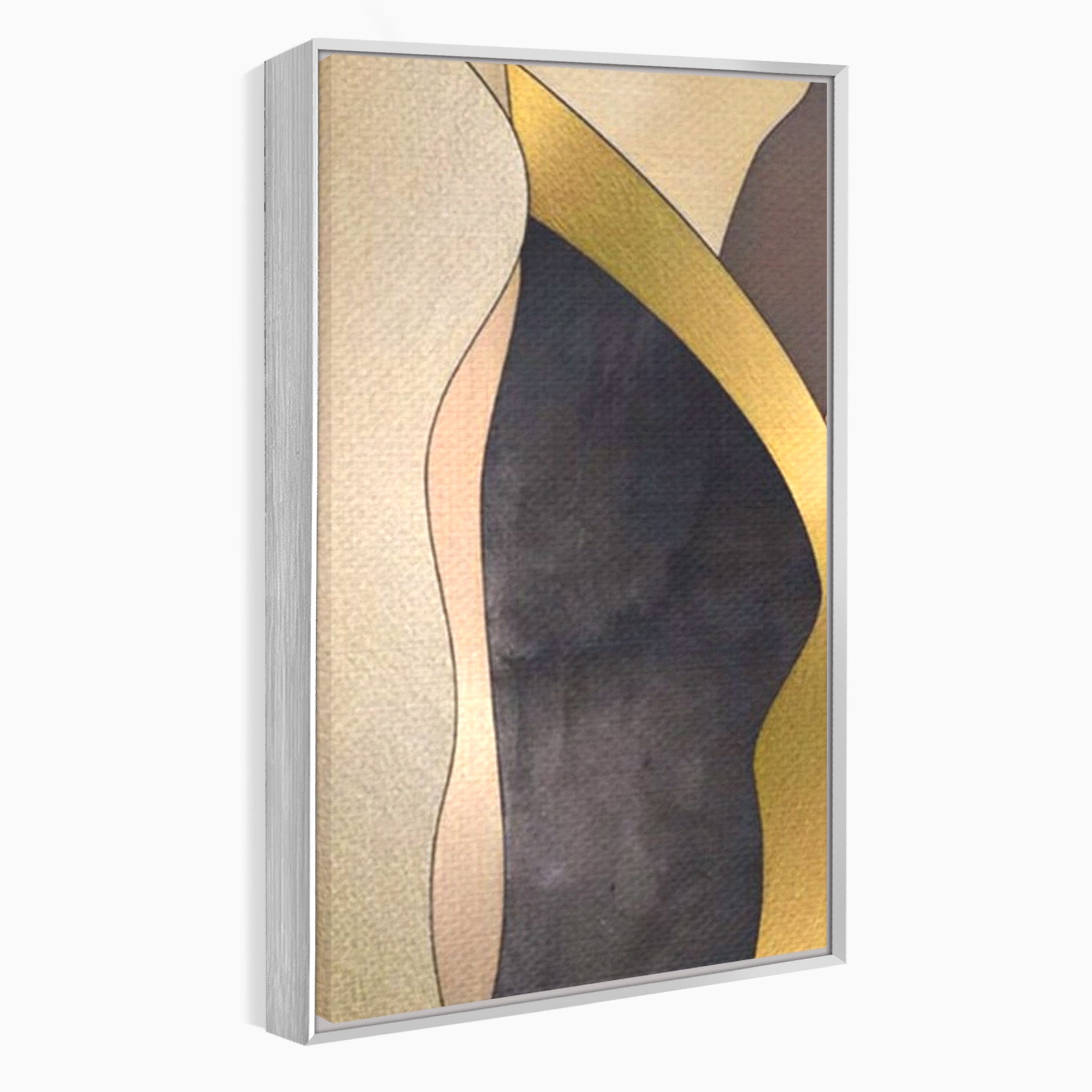 Set 2 Tablouri Canvas Premium LuxCanva® A2-1378, Siluete, Dormitor, Abstract, Auriu, Decorativ, Living, Culori Vibrante