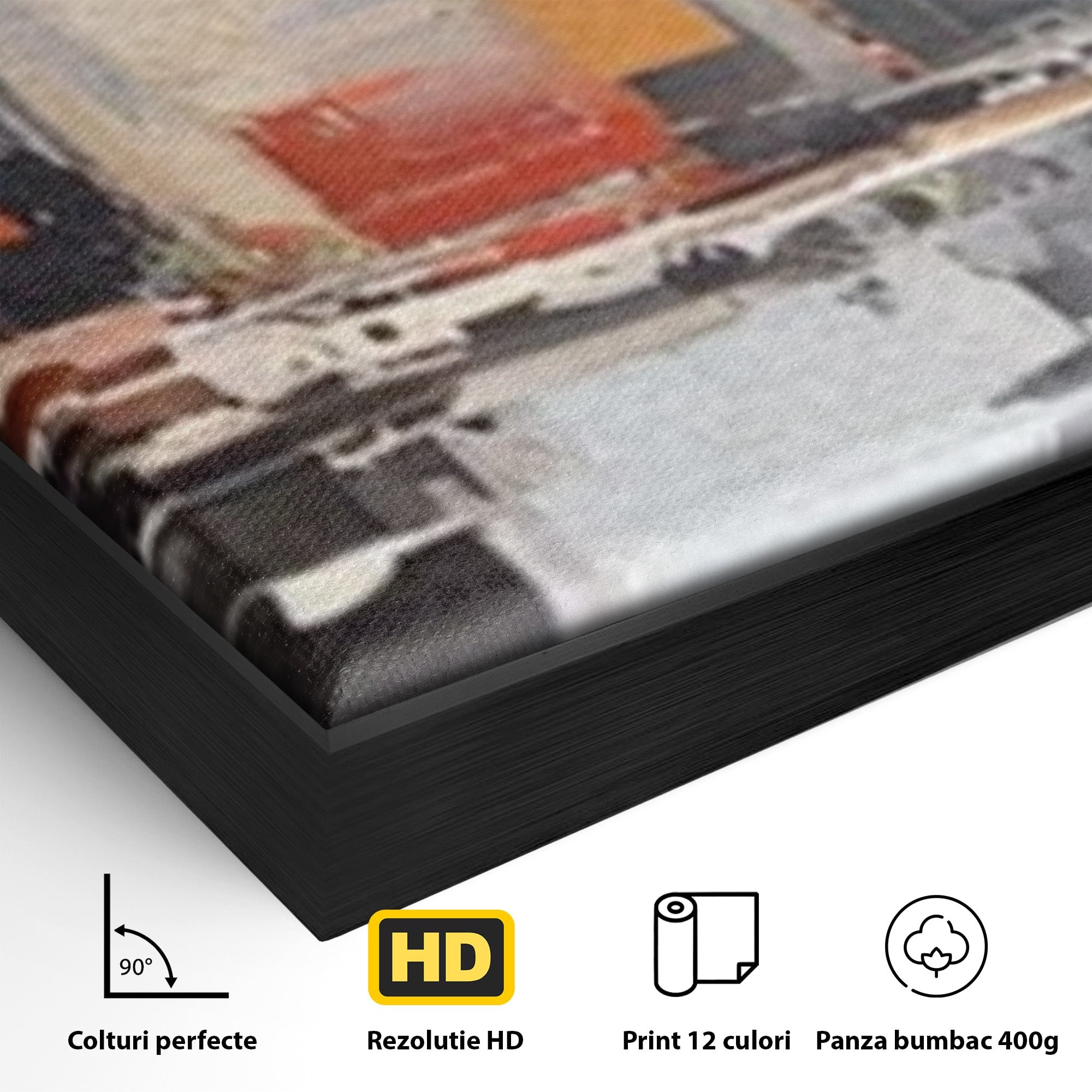 Set 2 Tablouri Canvas Premium LuxCanva® A2-1386, The City, Living, Oras, Cladiri, Reflexie, Dormitor, Culori Vibrante
