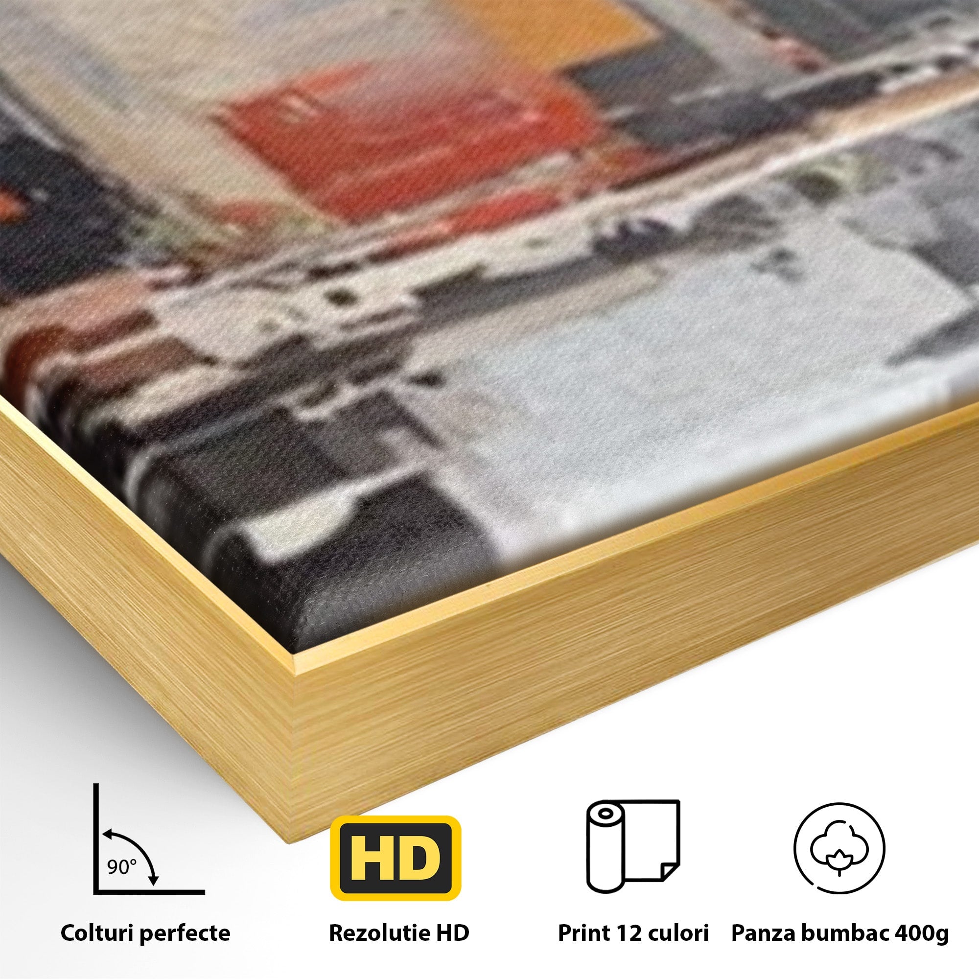 Set 2 Tablouri Canvas Premium LuxCanva® A2-1386, The City, Living, Oras, Cladiri, Reflexie, Dormitor, Culori Vibrante