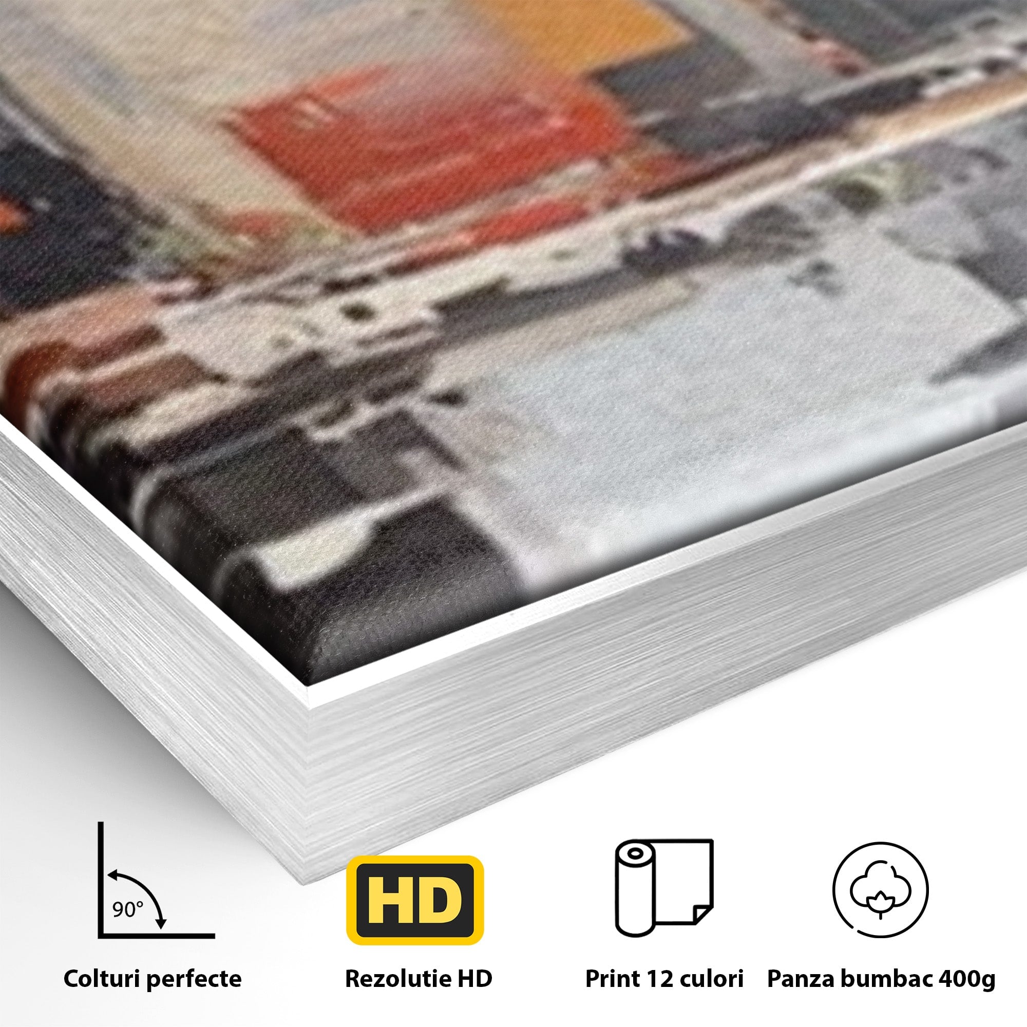 Set 2 Tablouri Canvas Premium LuxCanva® A2-1386, The City, Living, Oras, Cladiri, Reflexie, Dormitor, Culori Vibrante