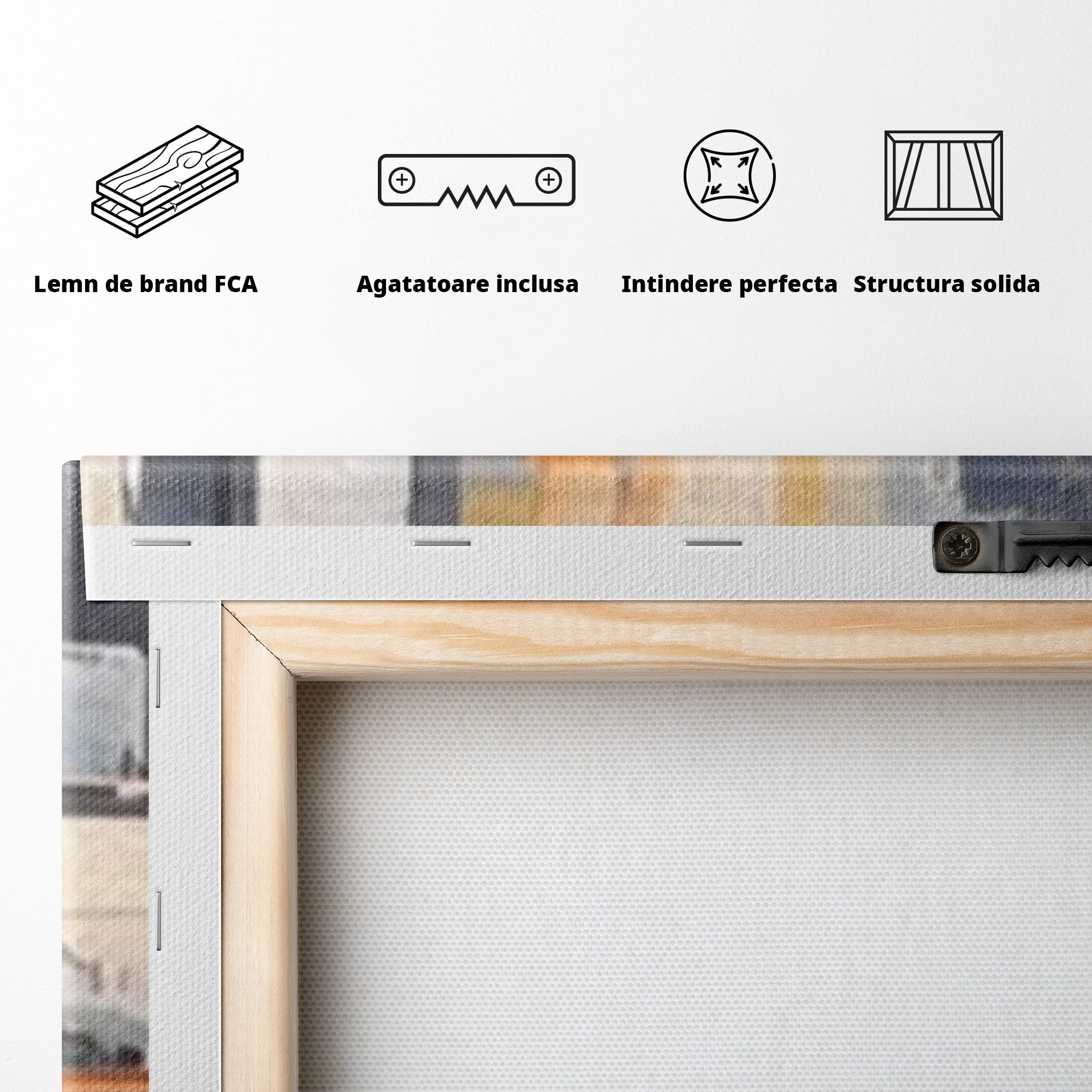 Set 2 Tablouri Canvas Premium LuxCanva® A2-1386, The City, Living, Oras, Cladiri, Reflexie, Dormitor, Culori Vibrante