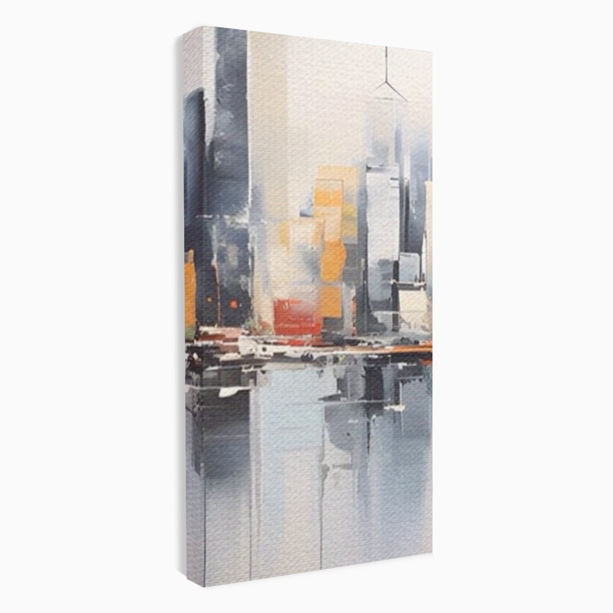 Set 2 Tablouri Canvas Premium LuxCanva® A2-1386, The City, Living, Oras, Cladiri, Reflexie, Dormitor, Culori Vibrante