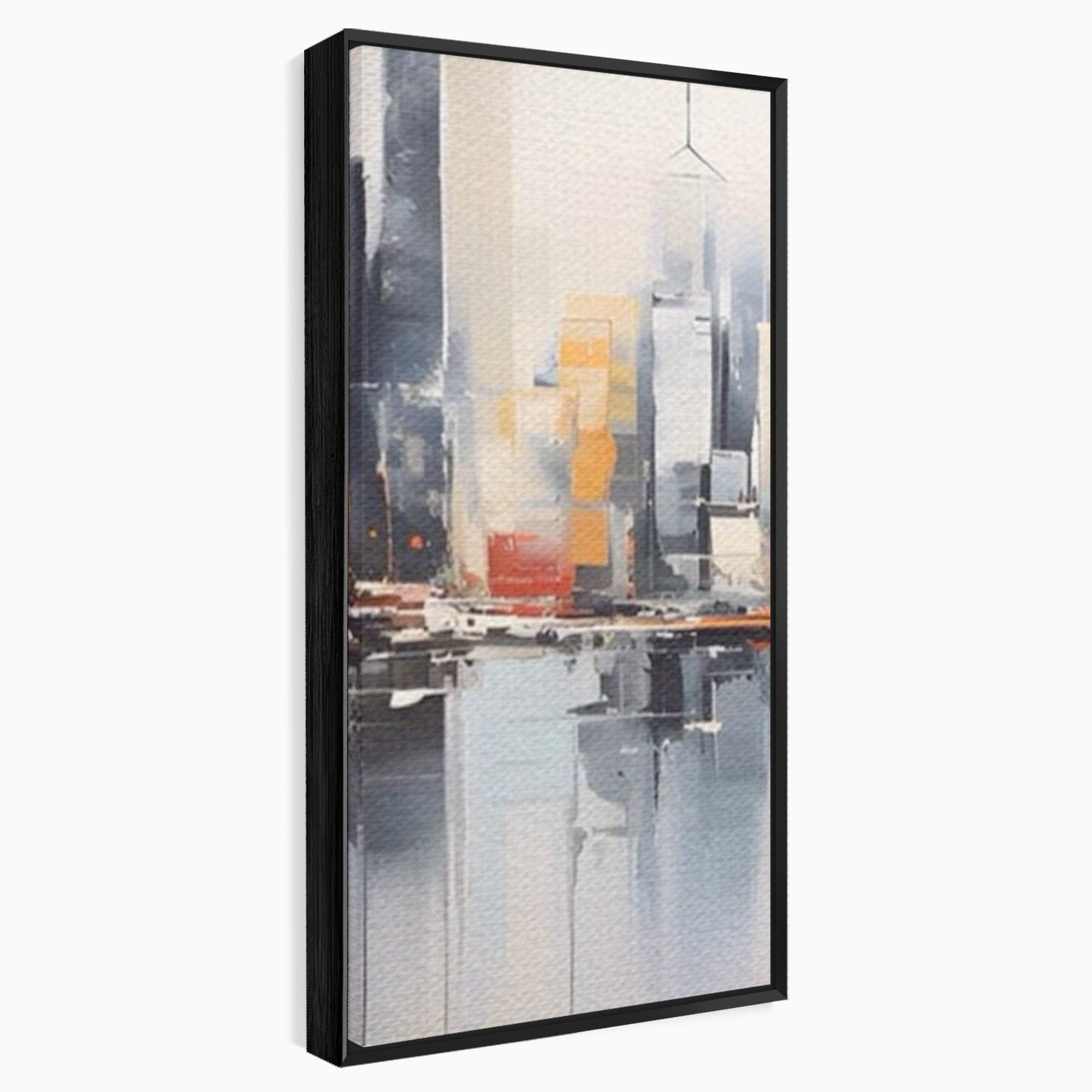 Set 2 Tablouri Canvas Premium LuxCanva® A2-1386, The City, Living, Oras, Cladiri, Reflexie, Dormitor, Culori Vibrante