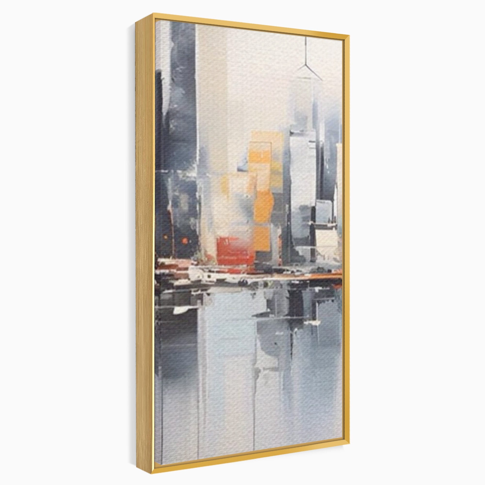 Set 2 Tablouri Canvas Premium LuxCanva® A2-1386, The City, Living, Oras, Cladiri, Reflexie, Dormitor, Culori Vibrante