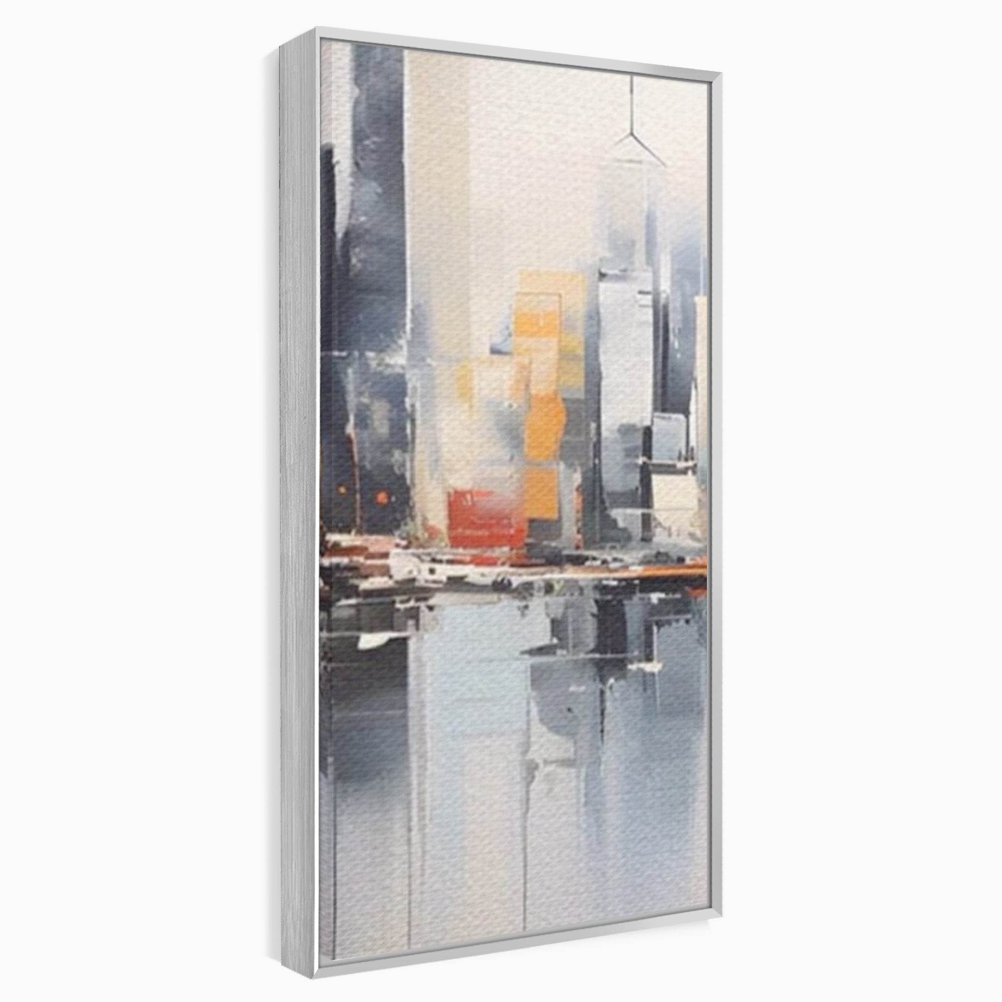 Set 2 Tablouri Canvas Premium LuxCanva® A2-1386, The City, Living, Oras, Cladiri, Reflexie, Dormitor, Culori Vibrante