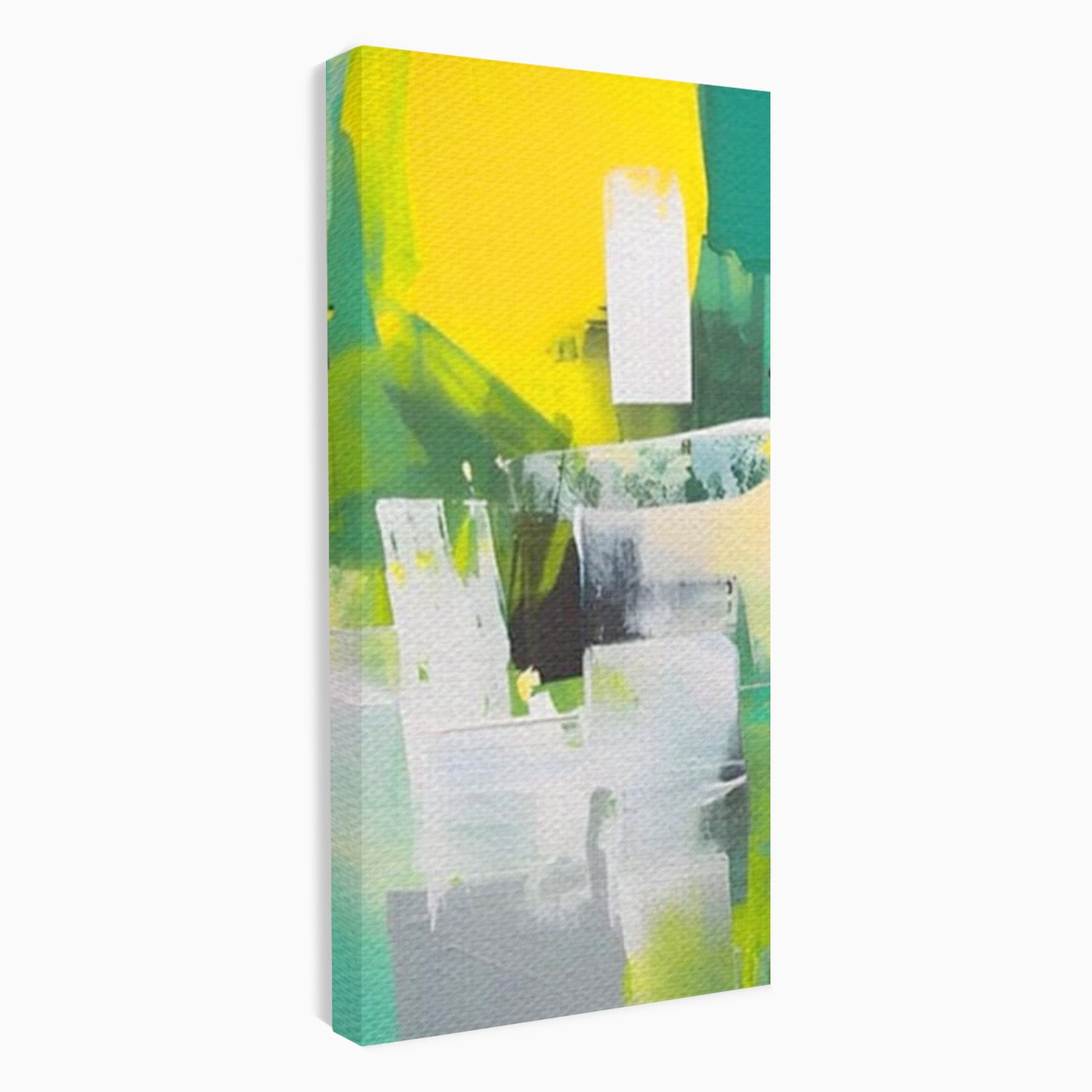 Set 2 Tablouri Canvas Premium LuxCanva® A2-1388, Abstract Green, Living, Verde, Culoare, Arta Moderna, Dormitor, Culori Vibrante