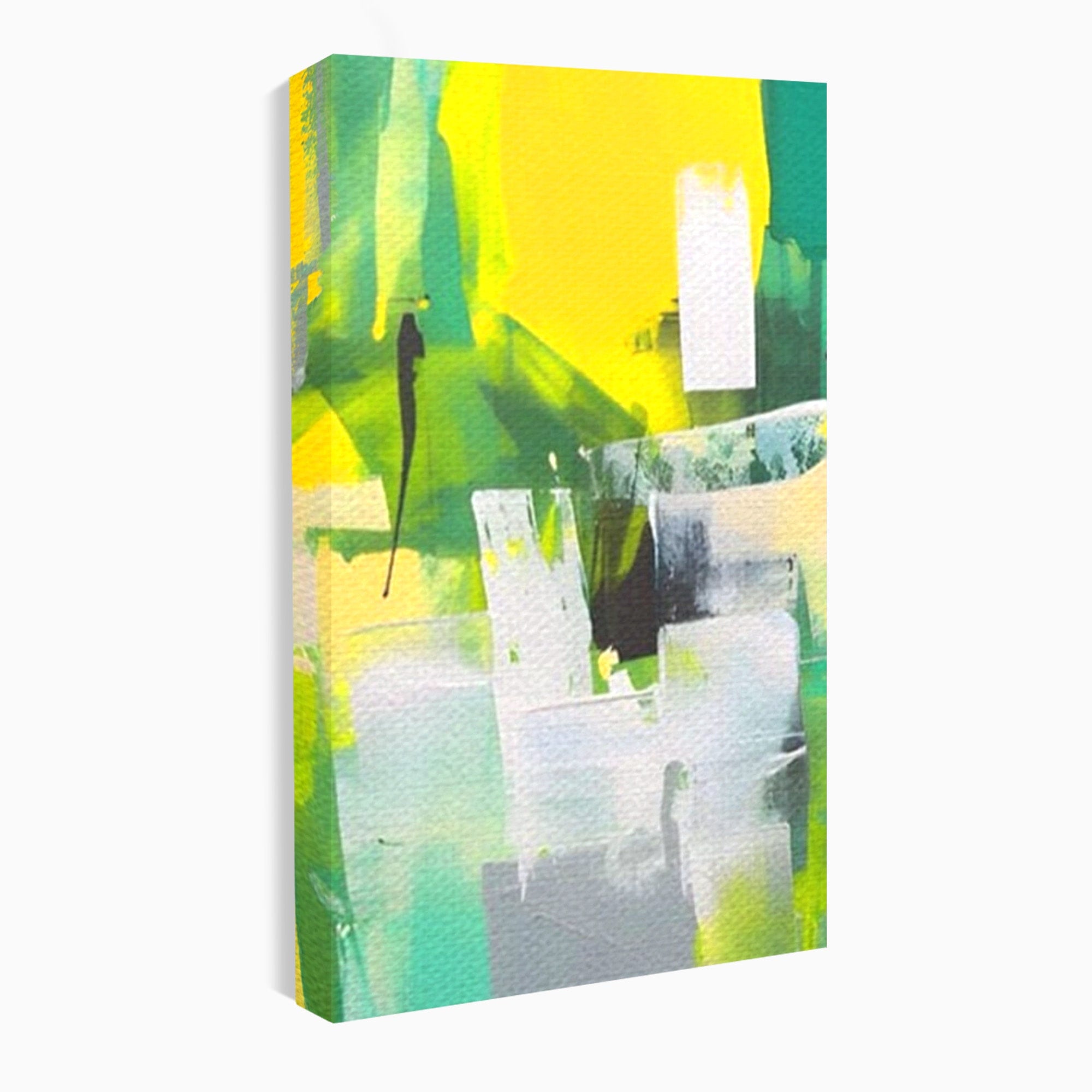 Set 2 Tablouri Canvas Premium LuxCanva® A2-1388, Abstract Green, Living, Verde, Culoare, Arta Moderna, Dormitor, Culori Vibrante