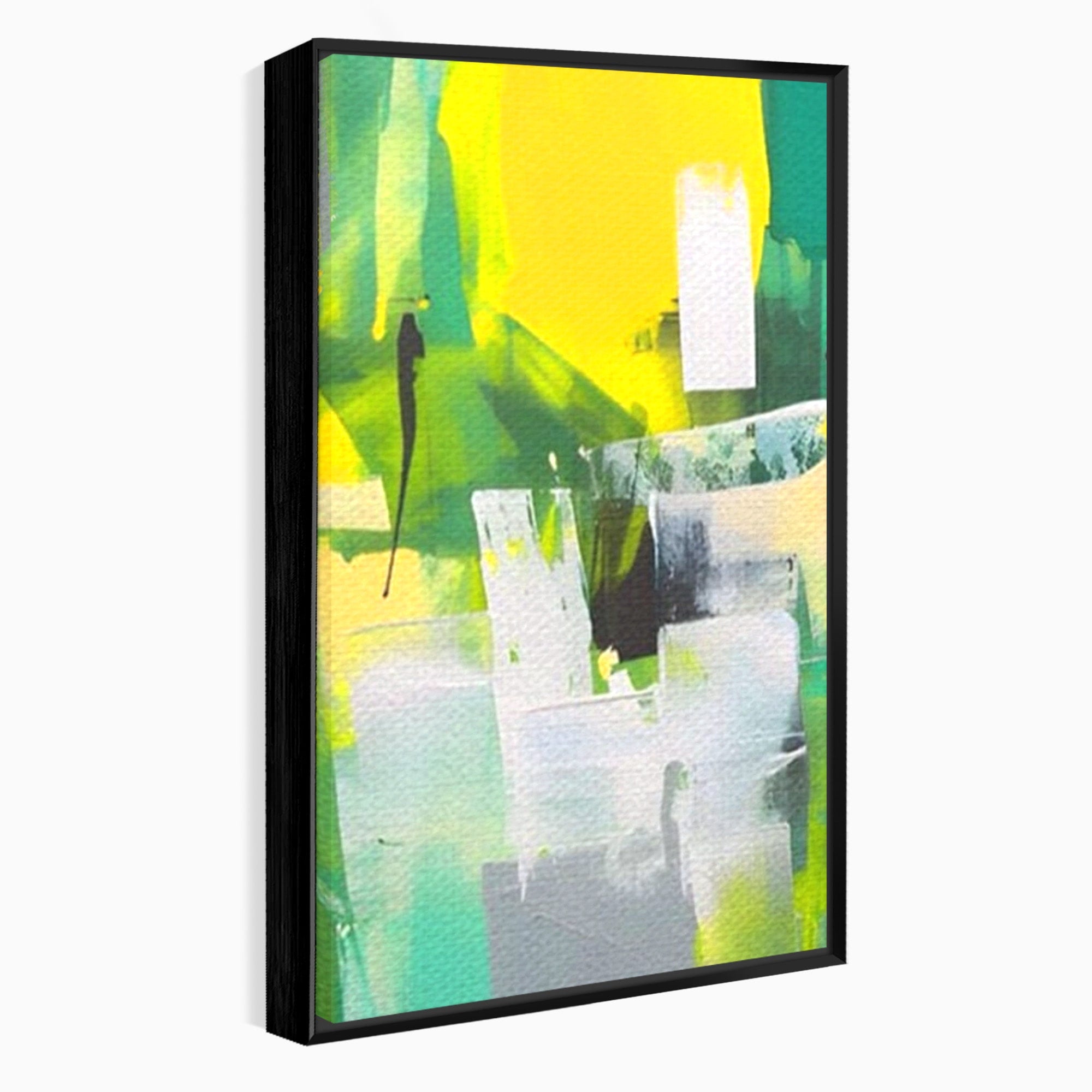 Set 2 Tablouri Canvas Premium LuxCanva® A2-1388, Abstract Green, Living, Verde, Culoare, Arta Moderna, Dormitor, Culori Vibrante