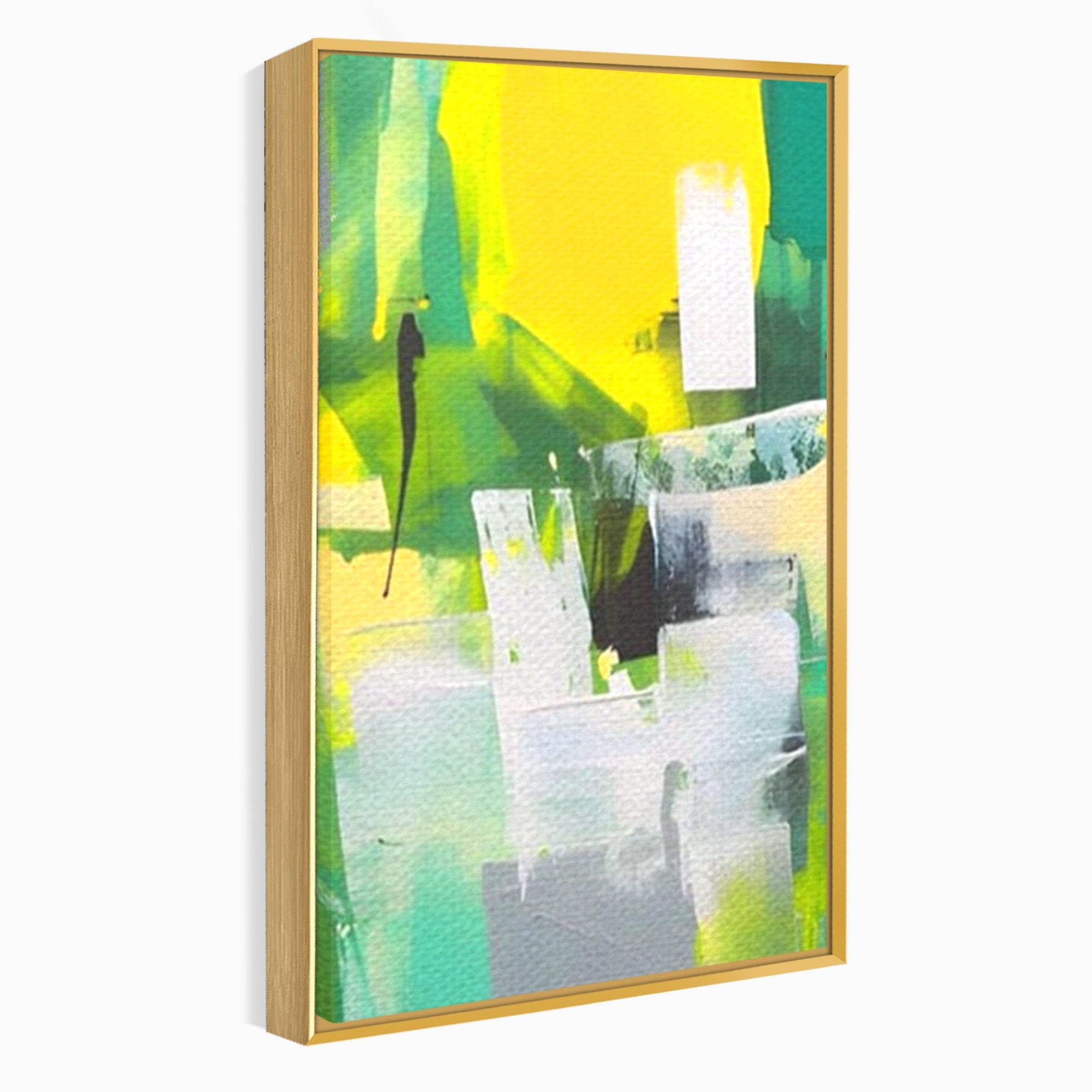 Set 2 Tablouri Canvas Premium LuxCanva® A2-1388, Abstract Green, Living, Verde, Culoare, Arta Moderna, Dormitor, Culori Vibrante