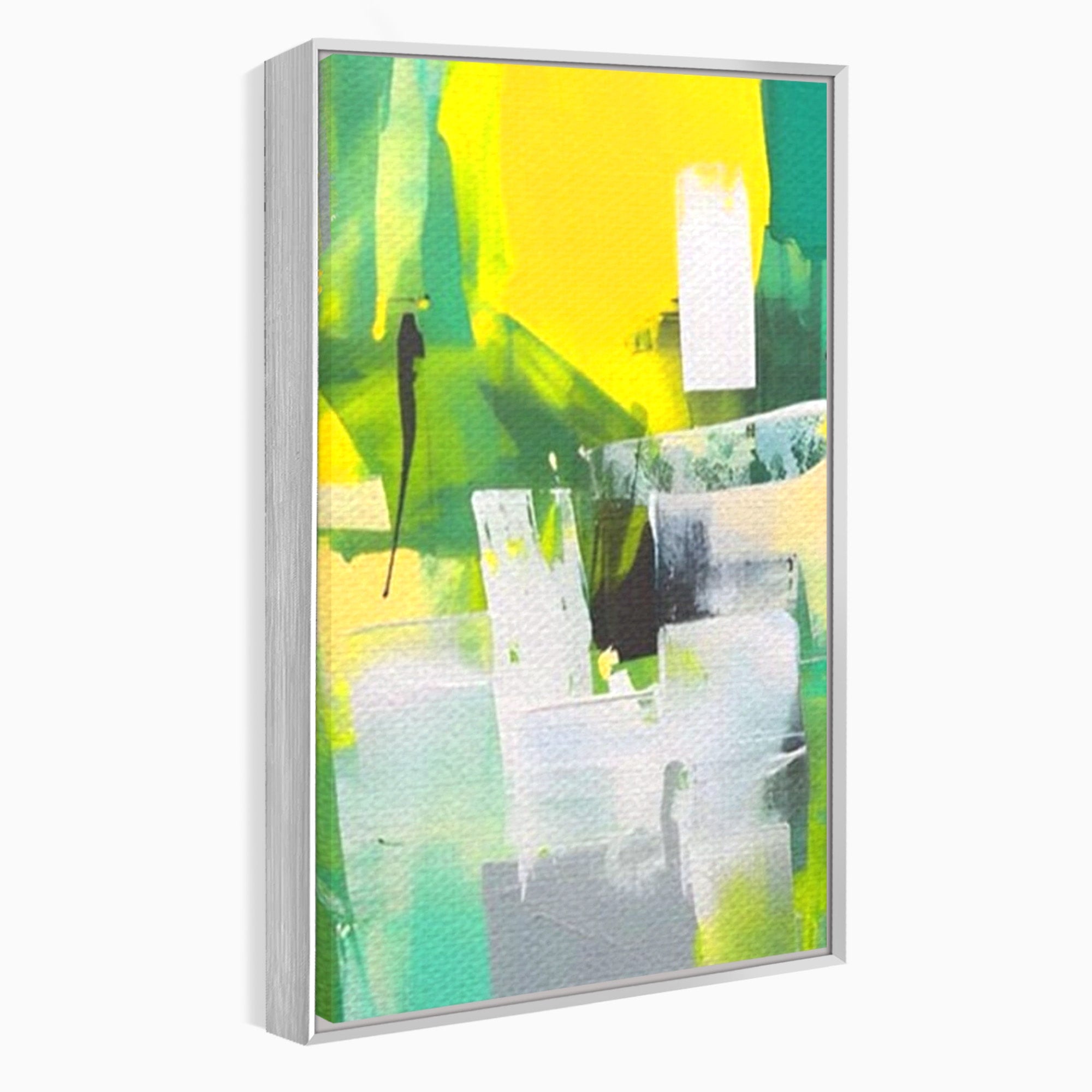 Set 2 Tablouri Canvas Premium LuxCanva® A2-1388, Abstract Green, Living, Verde, Culoare, Arta Moderna, Dormitor, Culori Vibrante