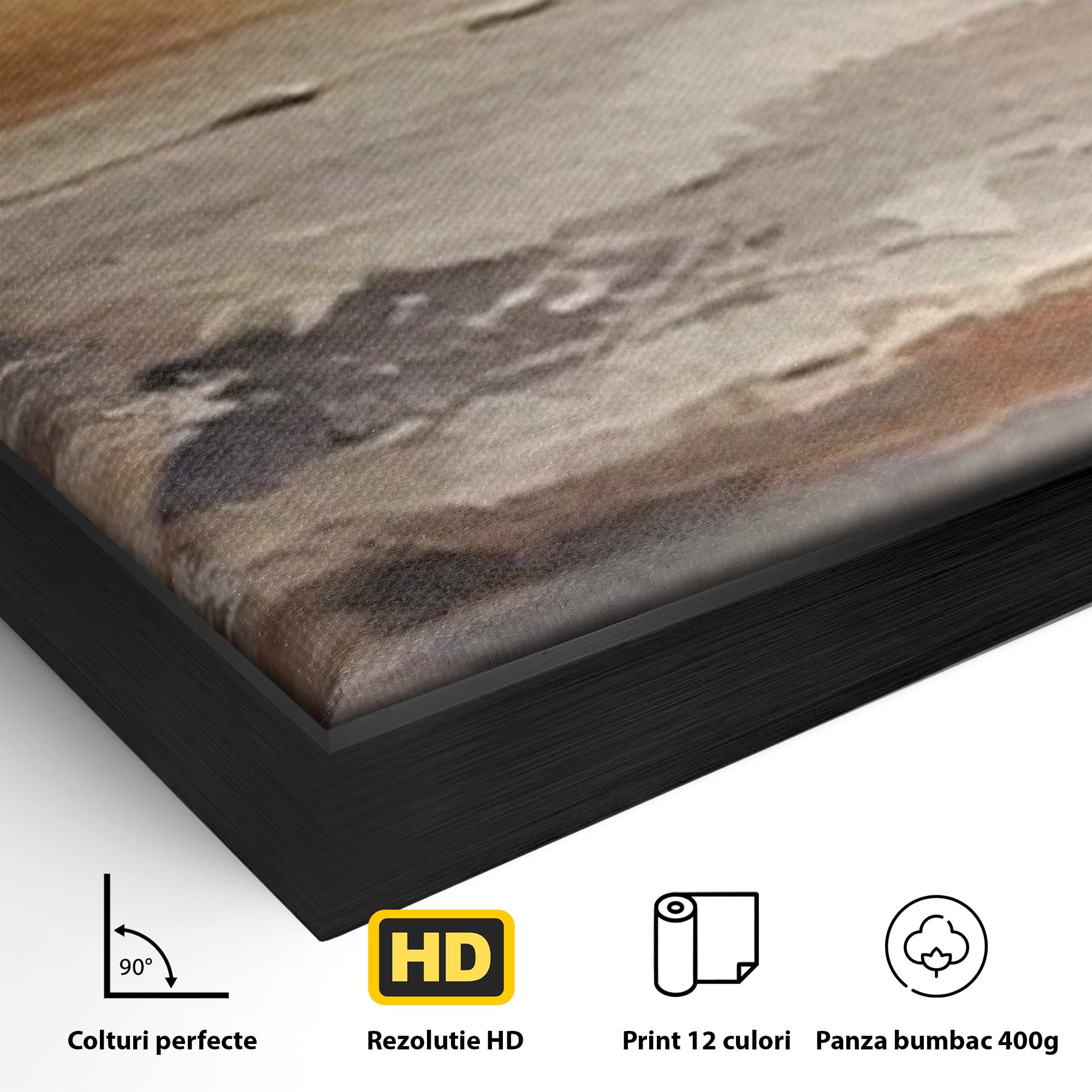 Set 2 Tablouri Canvas Premium LuxCanva® A2-1418, Gold Waves, Living Room, Valuri, Mare, Apa, Nisip, Decorativ, Culori Vibrante