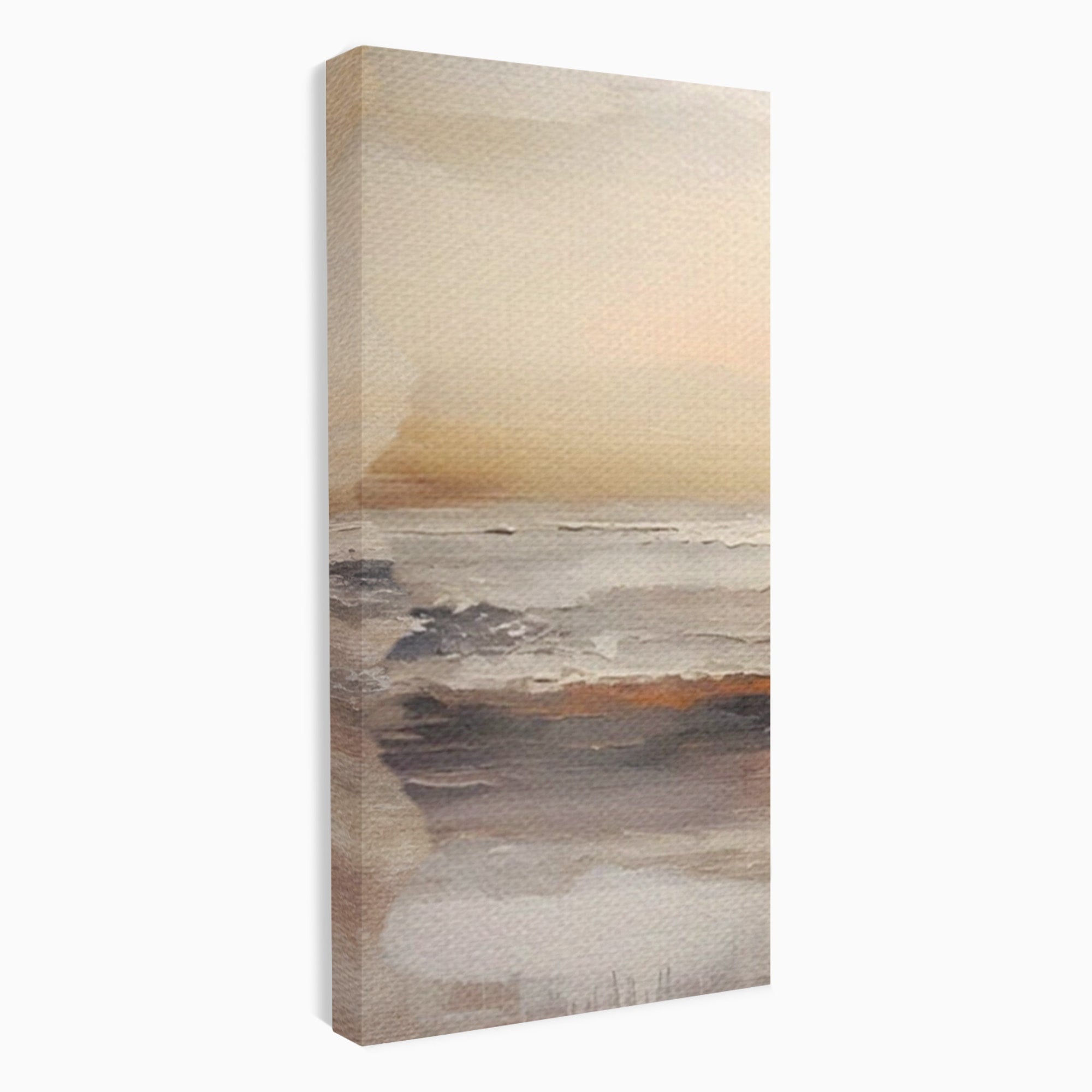 Set 2 Tablouri Canvas Premium LuxCanva® A2-1418, Gold Waves, Living Room, Valuri, Mare, Apa, Nisip, Decorativ, Culori Vibrante