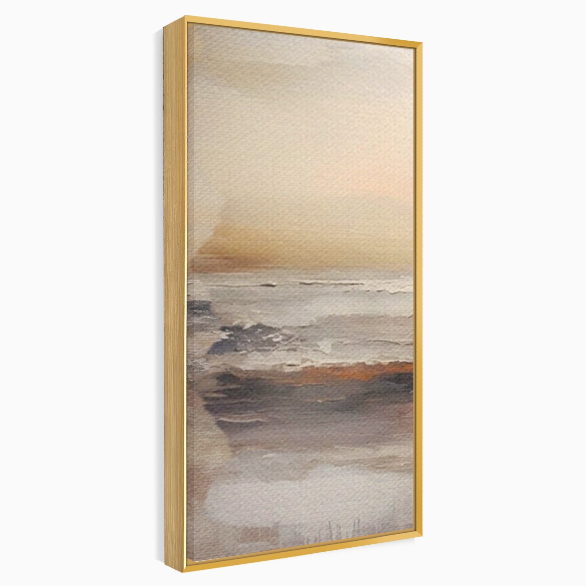 Set 2 Tablouri Canvas Premium LuxCanva® A2-1418, Gold Waves, Living Room, Valuri, Mare, Apa, Nisip, Decorativ, Culori Vibrante