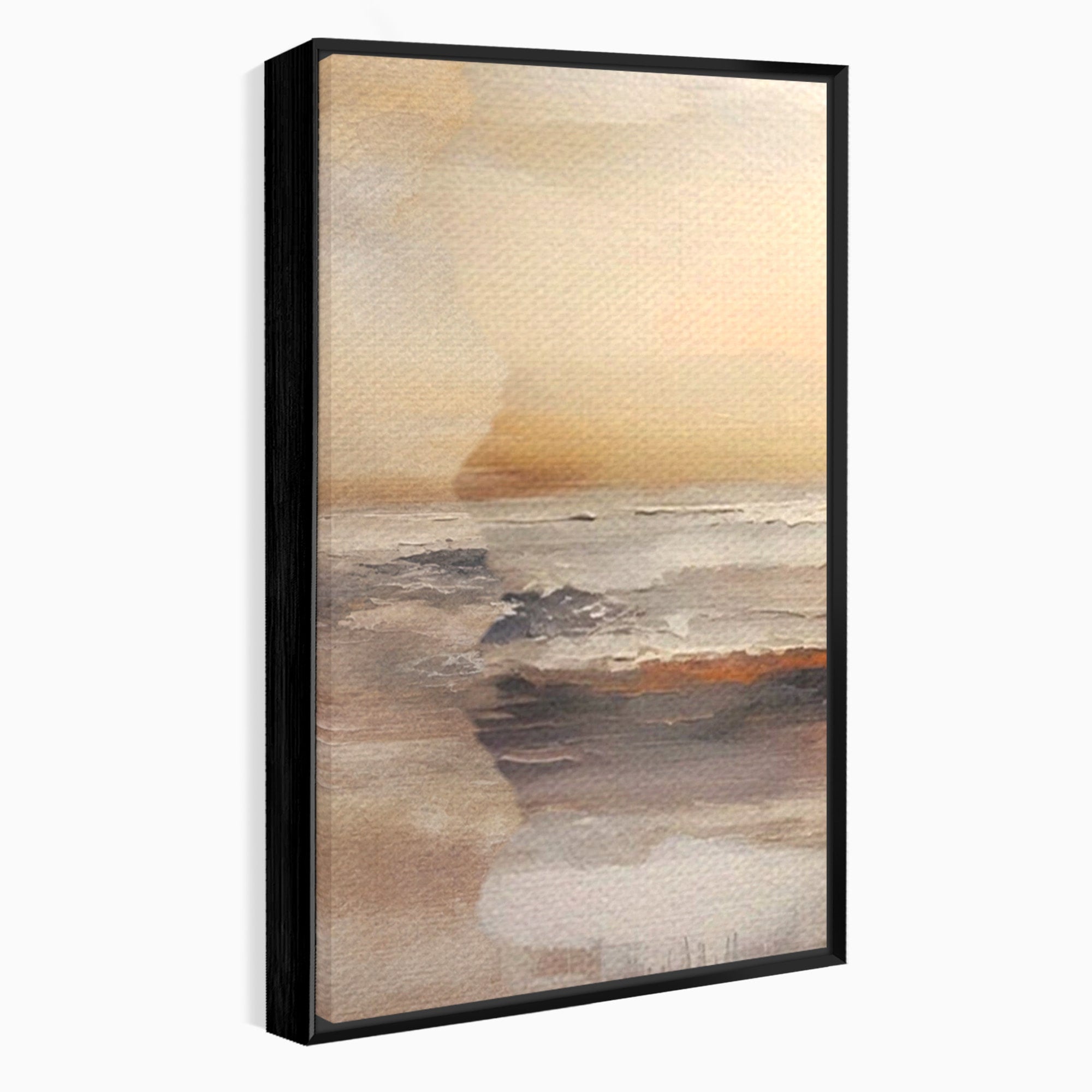 Set 2 Tablouri Canvas Premium LuxCanva® A2-1418, Gold Waves, Living Room, Valuri, Mare, Apa, Nisip, Decorativ, Culori Vibrante