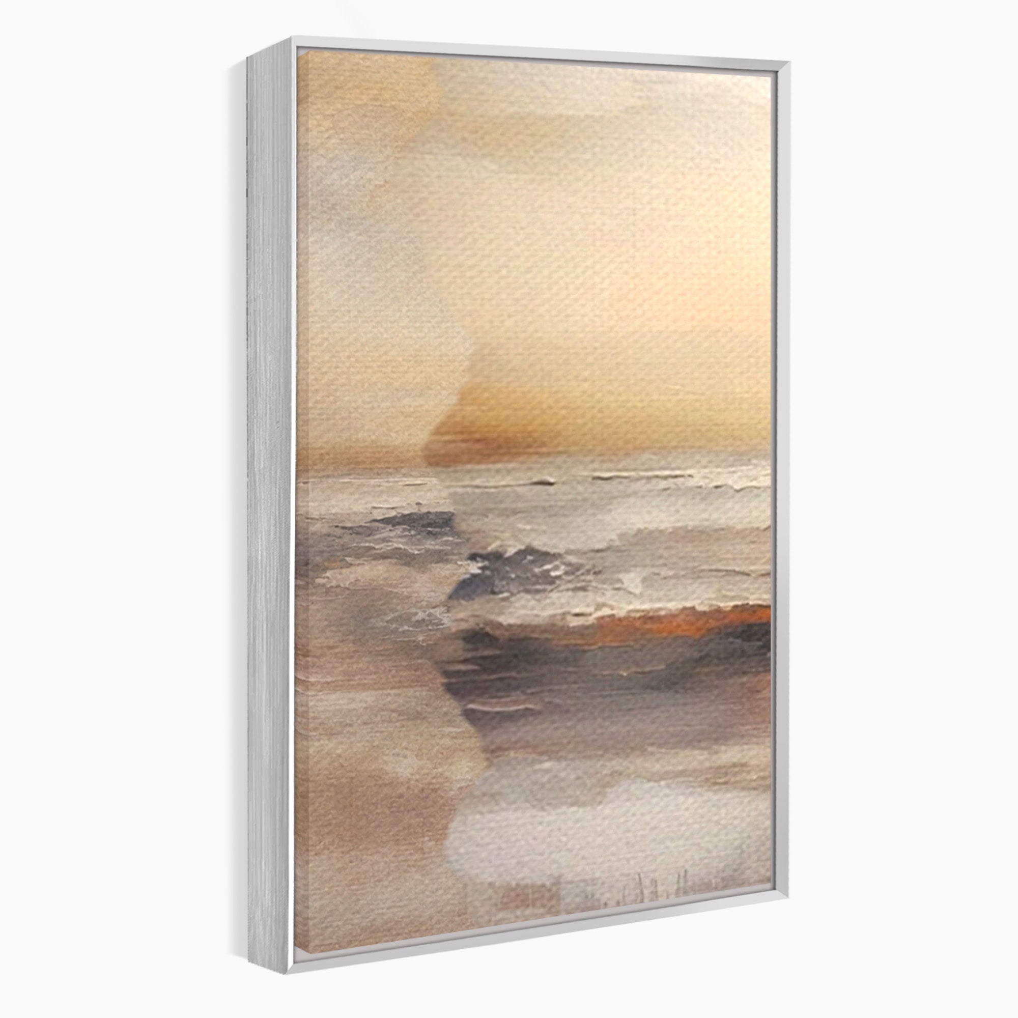 Set 2 Tablouri Canvas Premium LuxCanva® A2-1418, Gold Waves, Living Room, Valuri, Mare, Apa, Nisip, Decorativ, Culori Vibrante