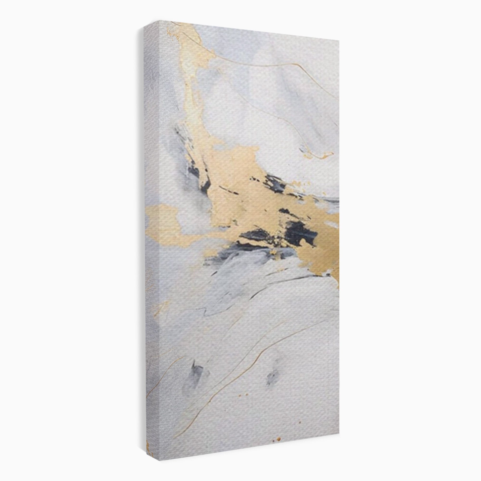 Set 2 Tablouri Canvas Premium LuxCanva® A2-1569, Armonia Abstractului, Room, Auriu, Marmura, Alb, Abstract, Living, Culori Vibrante
