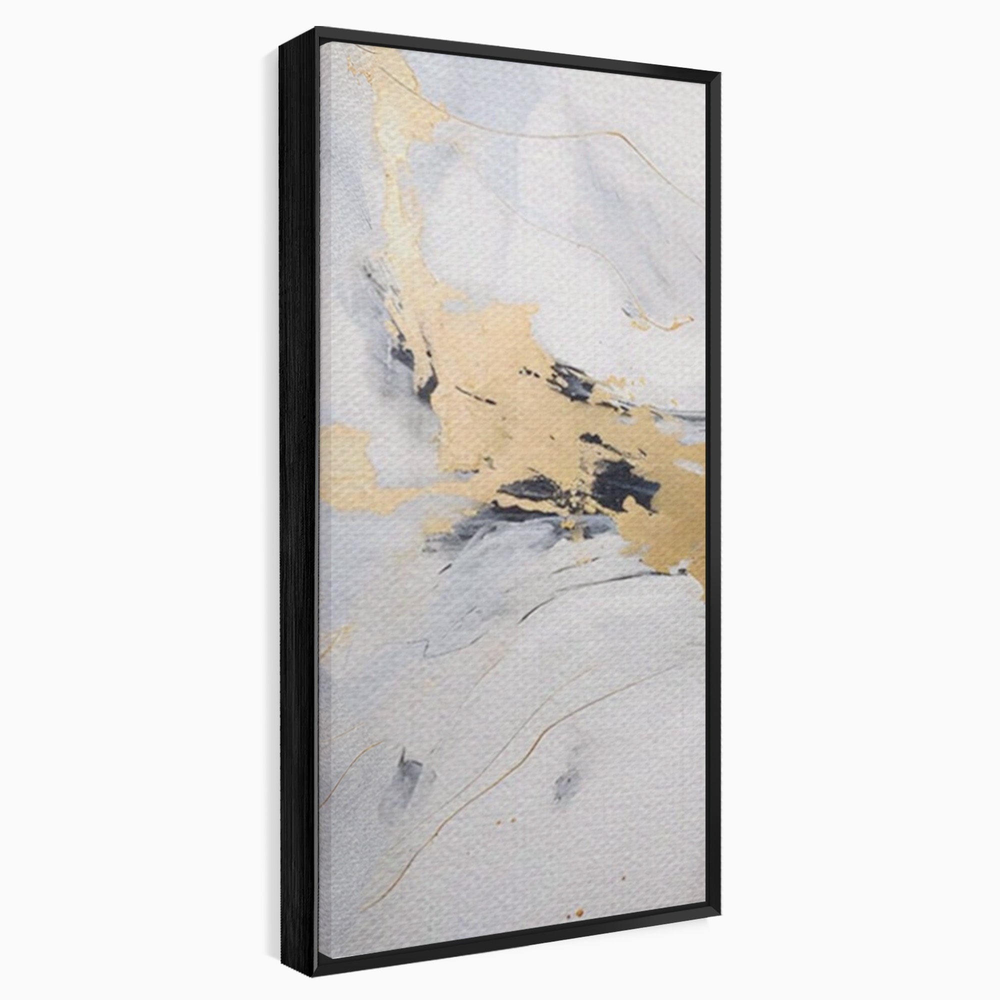 Set 2 Tablouri Canvas Premium LuxCanva® A2-1569, Armonia Abstractului, Room, Auriu, Marmura, Alb, Abstract, Living, Culori Vibrante