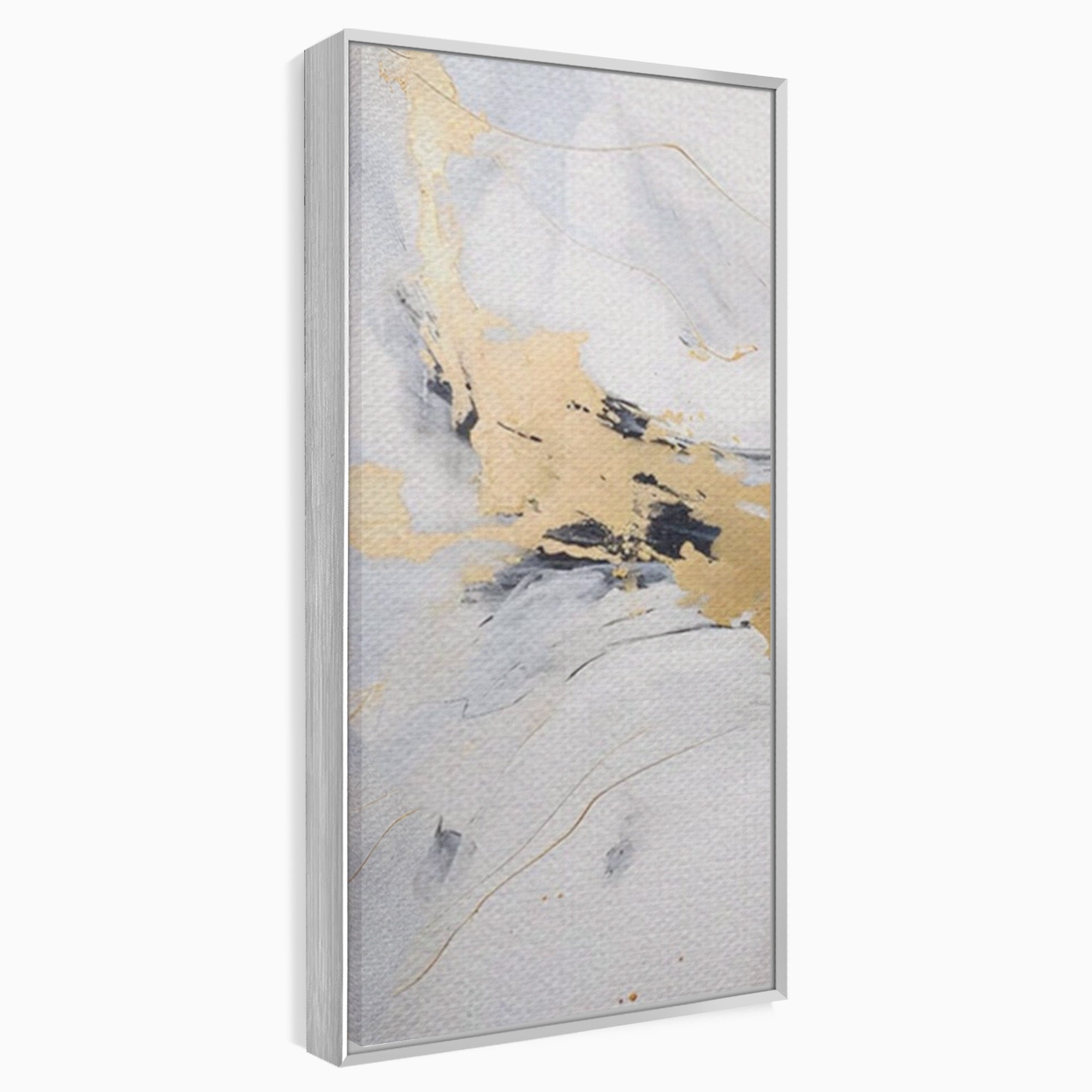 Set 2 Tablouri Canvas Premium LuxCanva® A2-1569, Armonia Abstractului, Room, Auriu, Marmura, Alb, Abstract, Living, Culori Vibrante