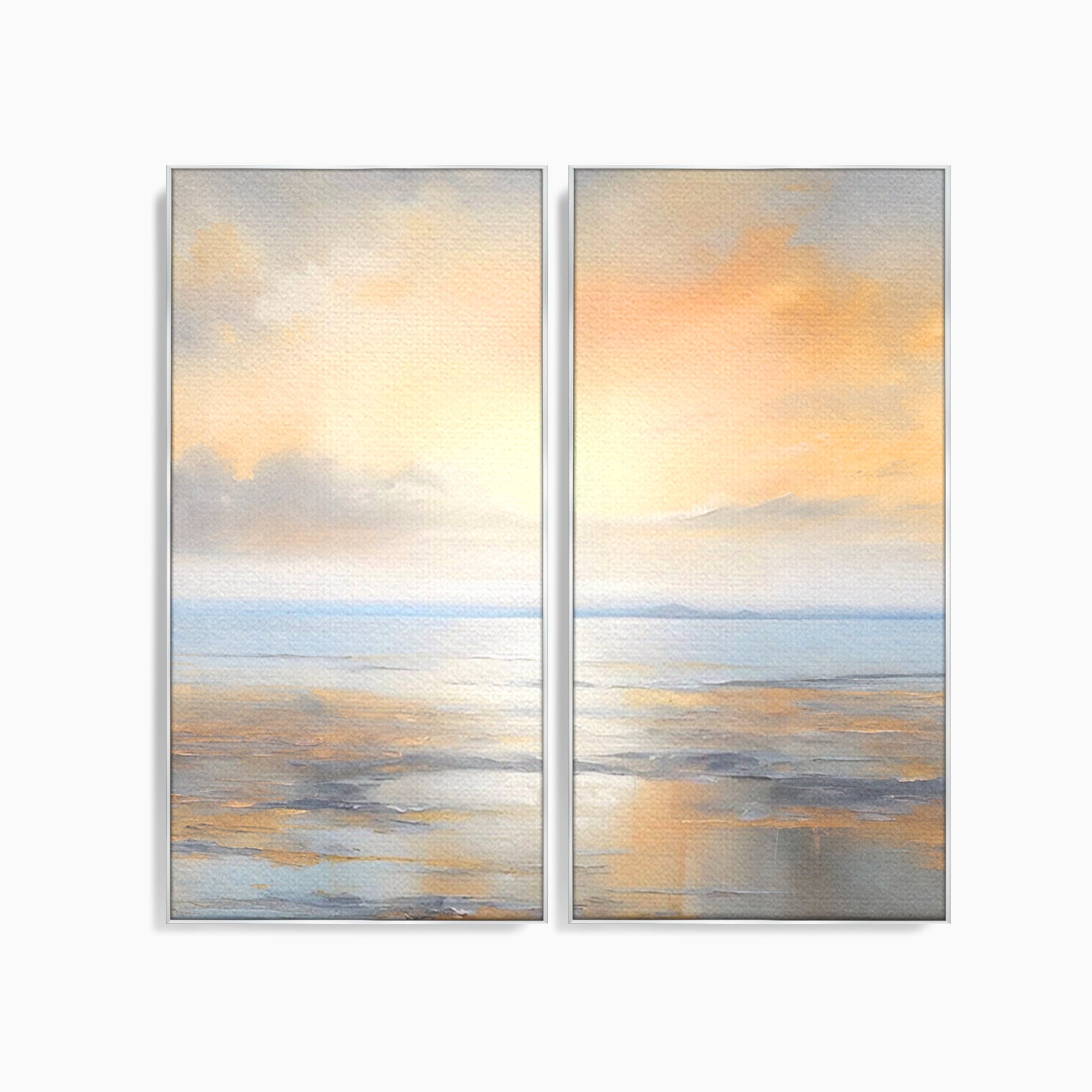 Set 2 Tablouri Canvas Premium LuxCanva® A2-1580, Vibratia Valurilor, Dormitor, Mare, Plaja, Nisip, Decorativ, Living, Culori Vibrante