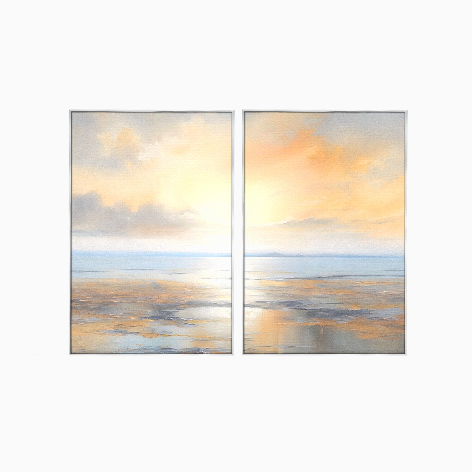 Set 2 Tablouri Canvas Premium LuxCanva® A2-1580, Vibratia Valurilor, Dormitor, Mare, Plaja, Nisip, Decorativ, Living, Culori Vibrante
