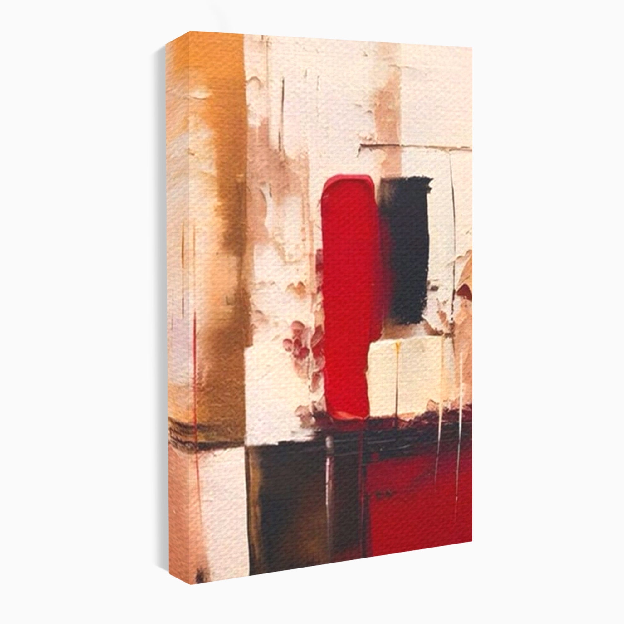 Set 2 Tablouri Canvas Premium LuxCanva® A2-1587, Red Squares, Room, Orizontal, Patrate, Decorativ, Abstract, Living, Culori Vibrante