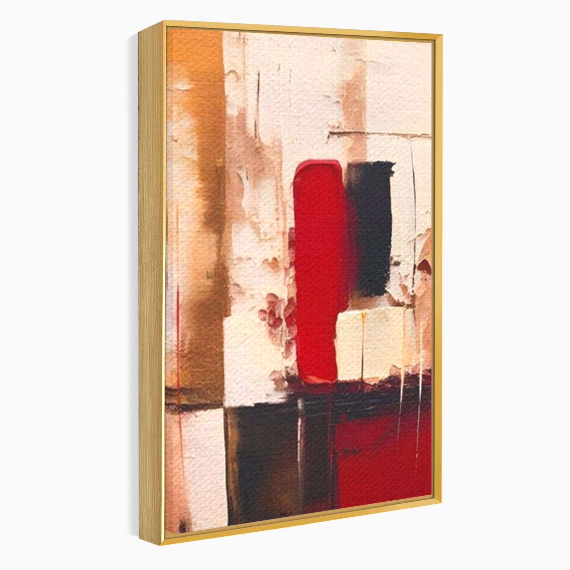 Set 2 Tablouri Canvas Premium LuxCanva® A2-1587, Red Squares, Room, Orizontal, Patrate, Decorativ, Abstract, Living, Culori Vibrante
