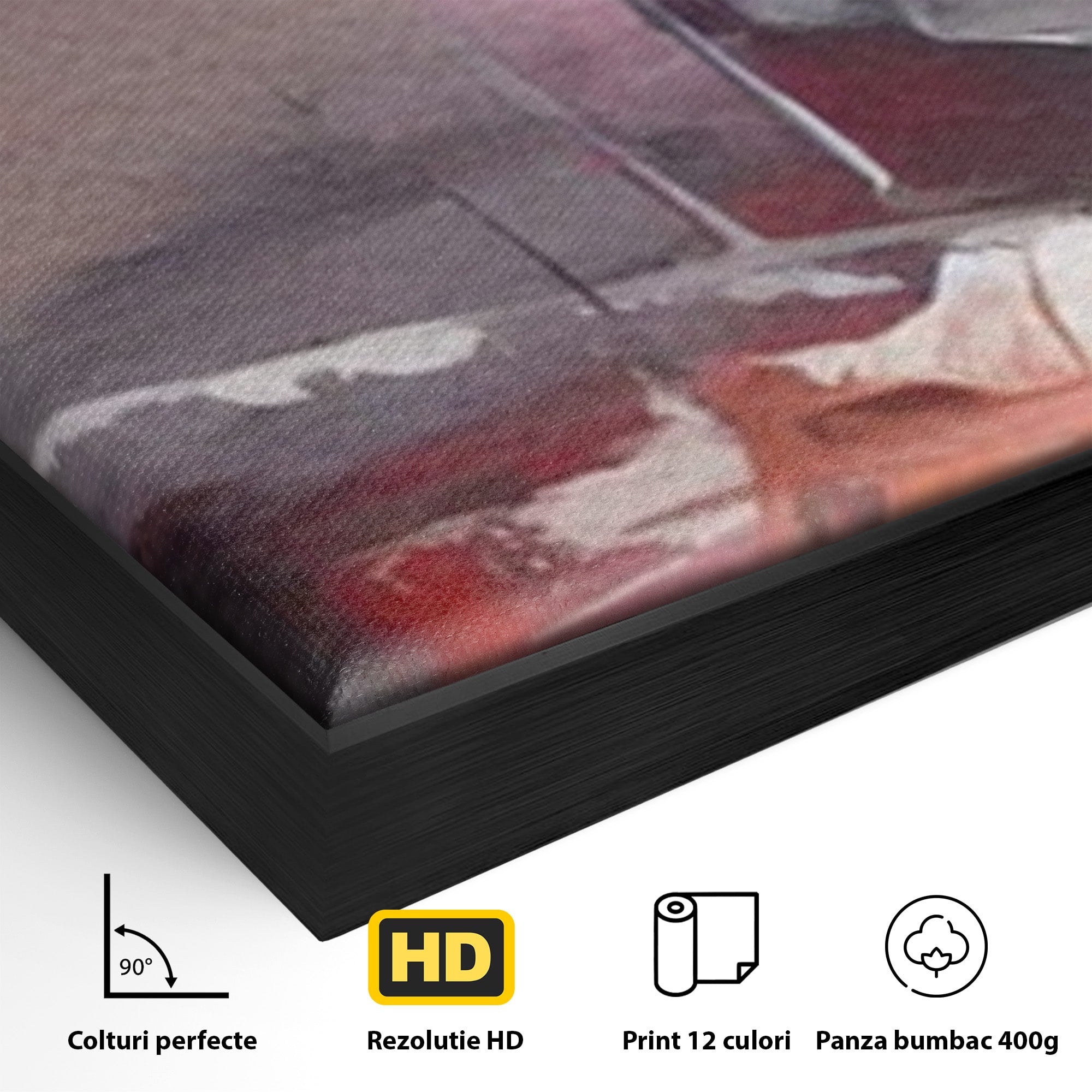 Set 2 Tablouri Canvas Premium LuxCanva® A2-1595, Transformare Graduala, Dormitor, Simfonie, Rosu, Contrast, Decorativ, Culori Vibrante