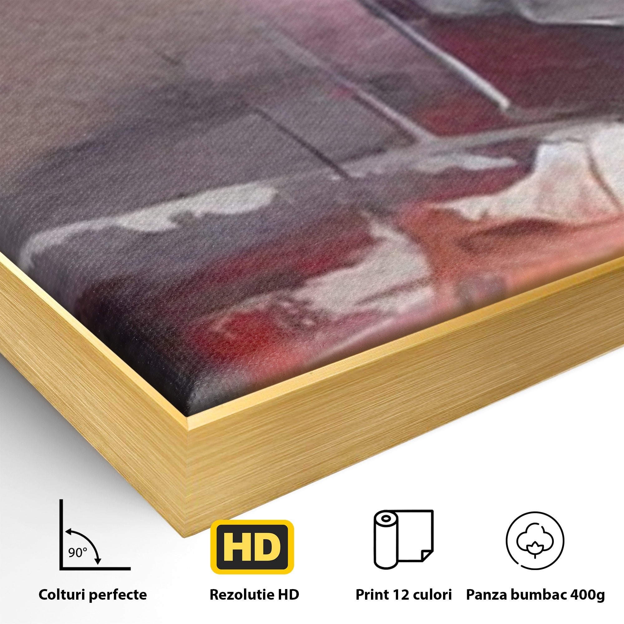 Set 2 Tablouri Canvas Premium LuxCanva® A2-1595, Transformare Graduala, Dormitor, Simfonie, Rosu, Contrast, Decorativ, Culori Vibrante