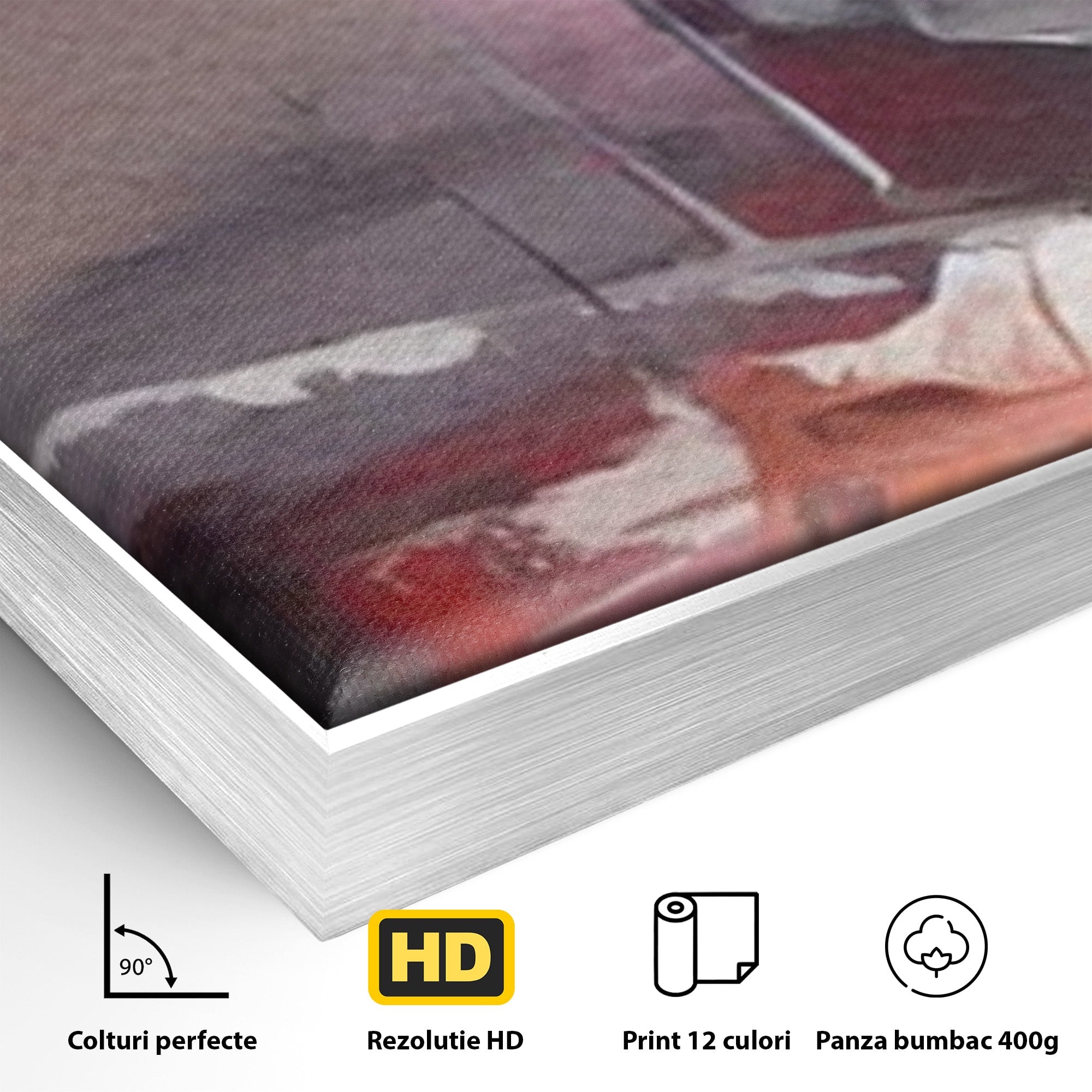 Set 2 Tablouri Canvas Premium LuxCanva® A2-1595, Transformare Graduala, Dormitor, Simfonie, Rosu, Contrast, Decorativ, Culori Vibrante