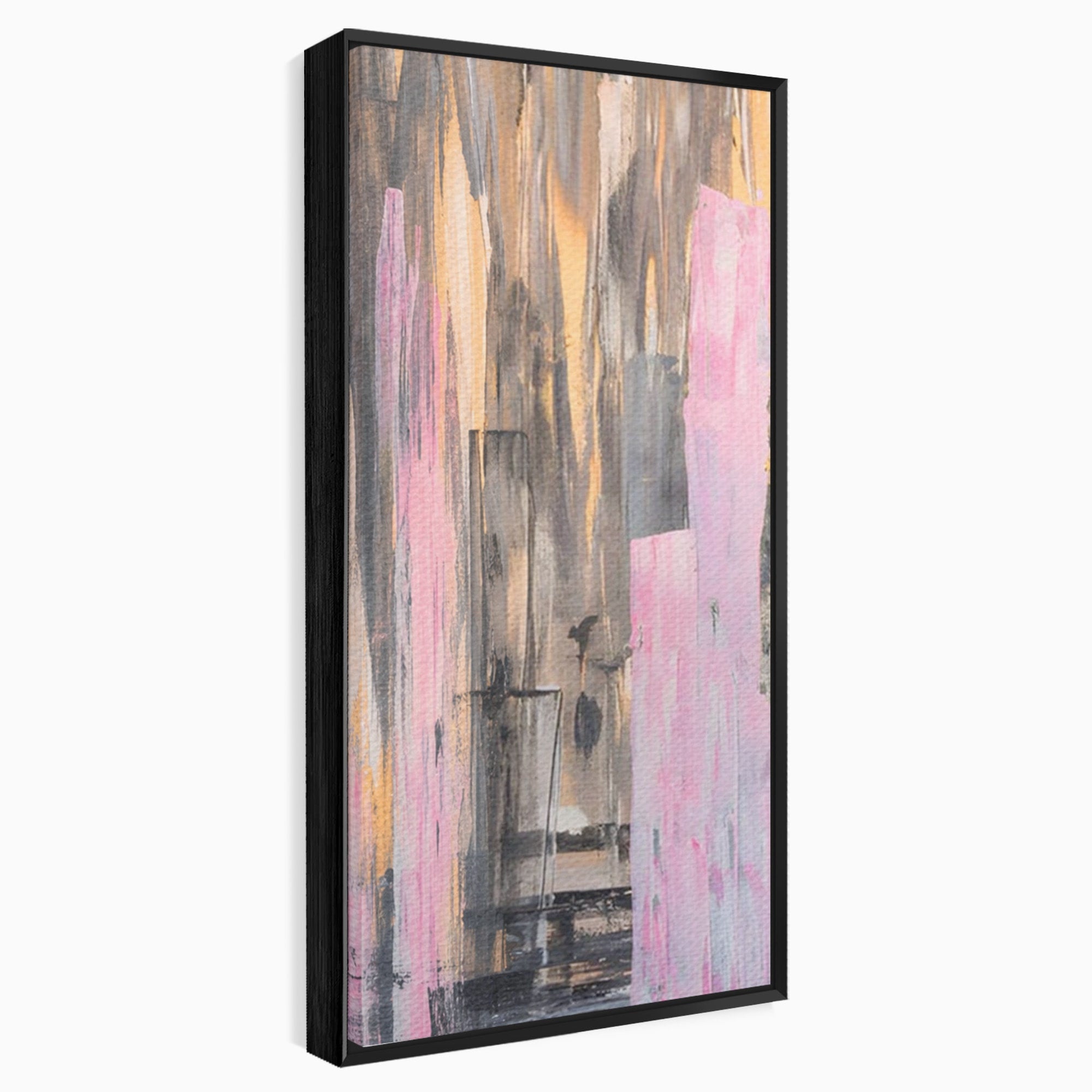 Set 2 Tablouri Canvas Premium LuxCanva® A2-1596, Roz Liniar, Dormitor, Simfonie, Contrast, Living, Decorativ, Culori Vibrante