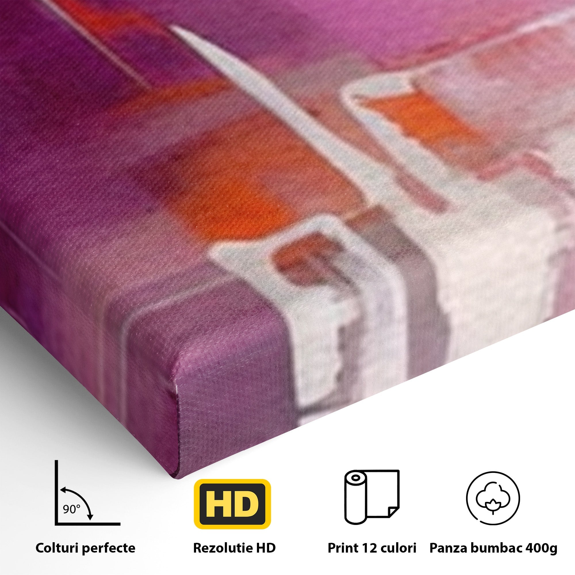 Set 2 Tablouri Canvas Premium LuxCanva® A2-1599, Contraste Purpurii, Dormitor, Lila, Lavanda, Mov, Vibratie Vizuala, Living, Culori Vibrante