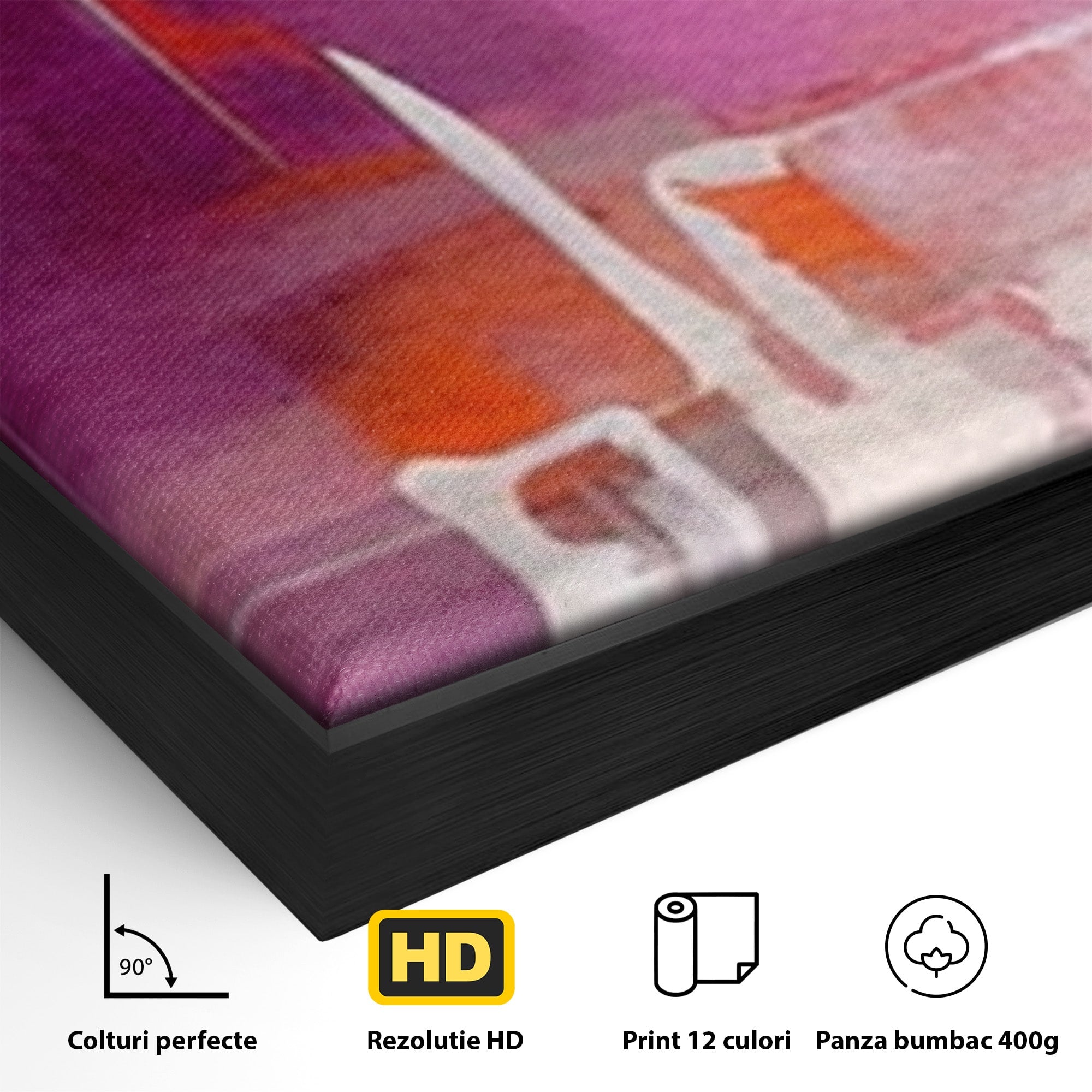 Set 2 Tablouri Canvas Premium LuxCanva® A2-1599, Contraste Purpurii, Dormitor, Lila, Lavanda, Mov, Vibratie Vizuala, Living, Culori Vibrante