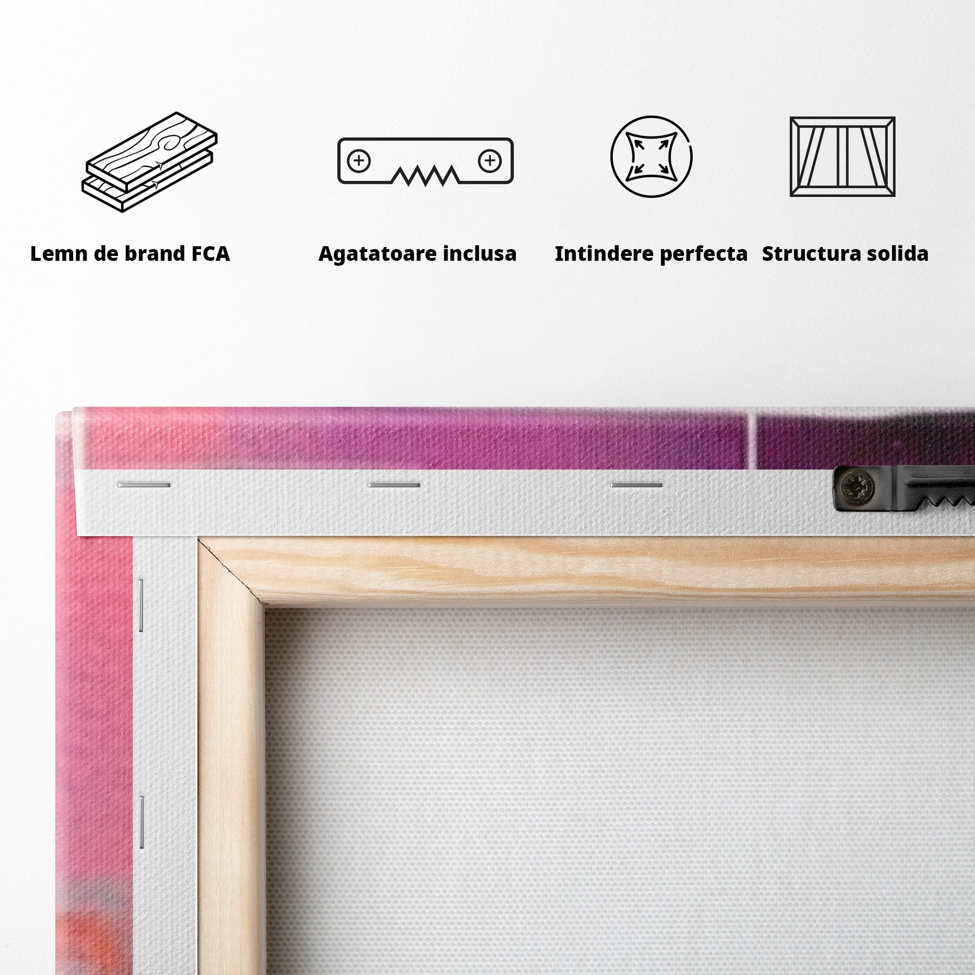 Set 2 Tablouri Canvas Premium LuxCanva® A2-1599, Contraste Purpurii, Dormitor, Lila, Lavanda, Mov, Vibratie Vizuala, Living, Culori Vibrante