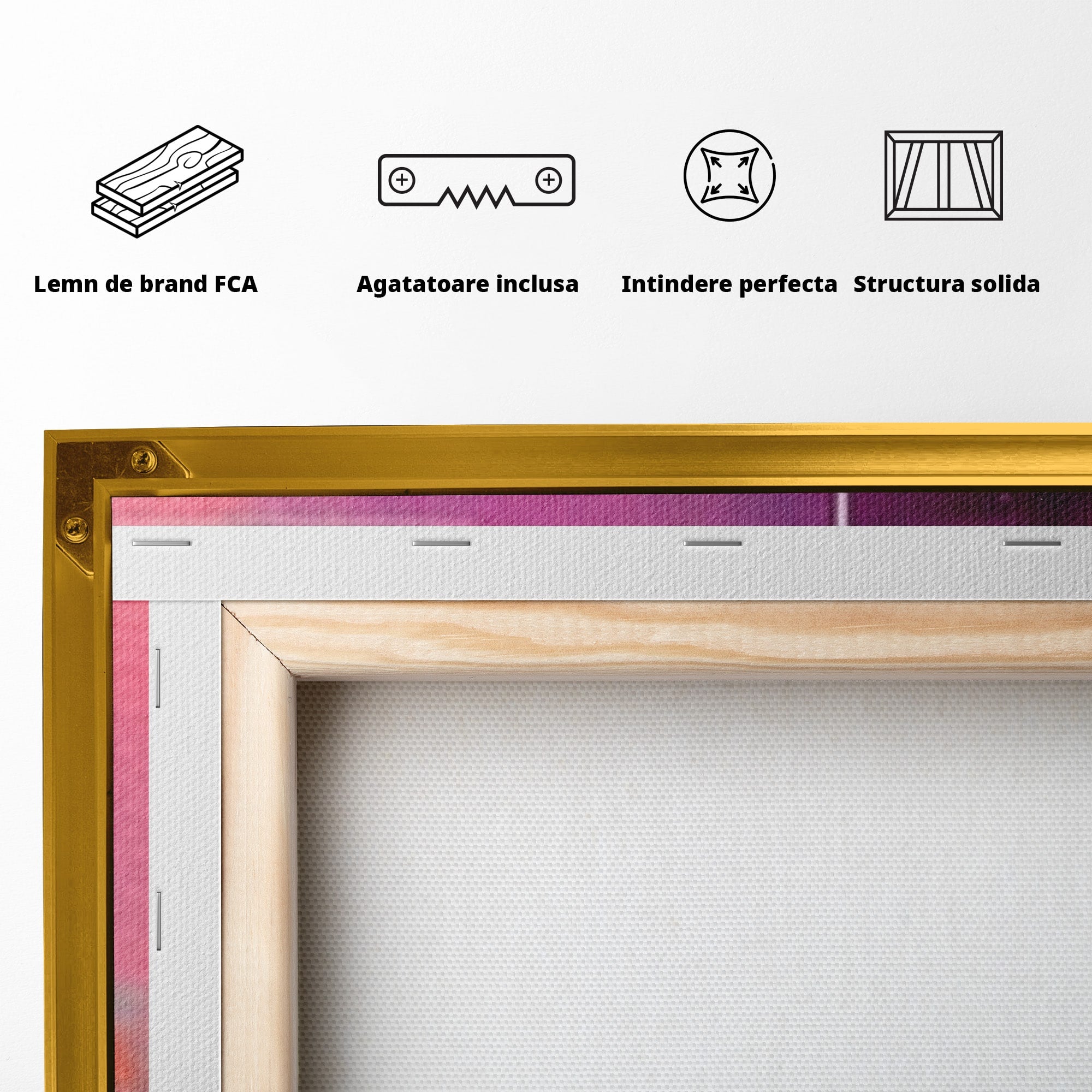 Set 2 Tablouri Canvas Premium LuxCanva® A2-1599, Contraste Purpurii, Dormitor, Lila, Lavanda, Mov, Vibratie Vizuala, Living, Culori Vibrante