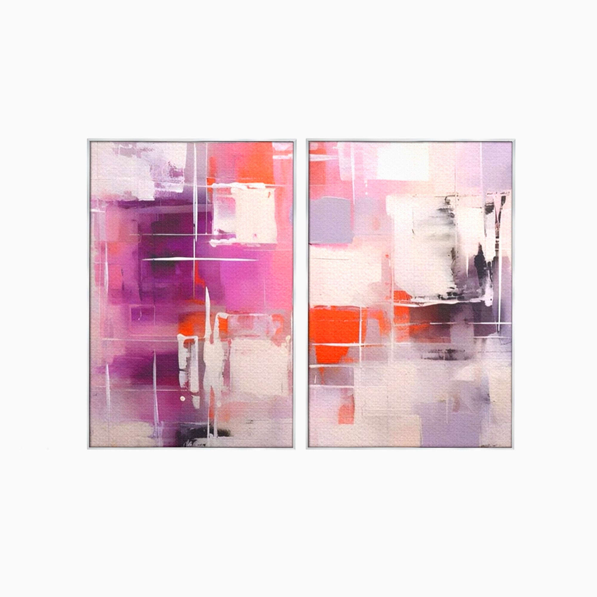 Set 2 Tablouri Canvas Premium LuxCanva® A2-1599, Contraste Purpurii, Dormitor, Lila, Lavanda, Mov, Vibratie Vizuala, Living, Culori Vibrante