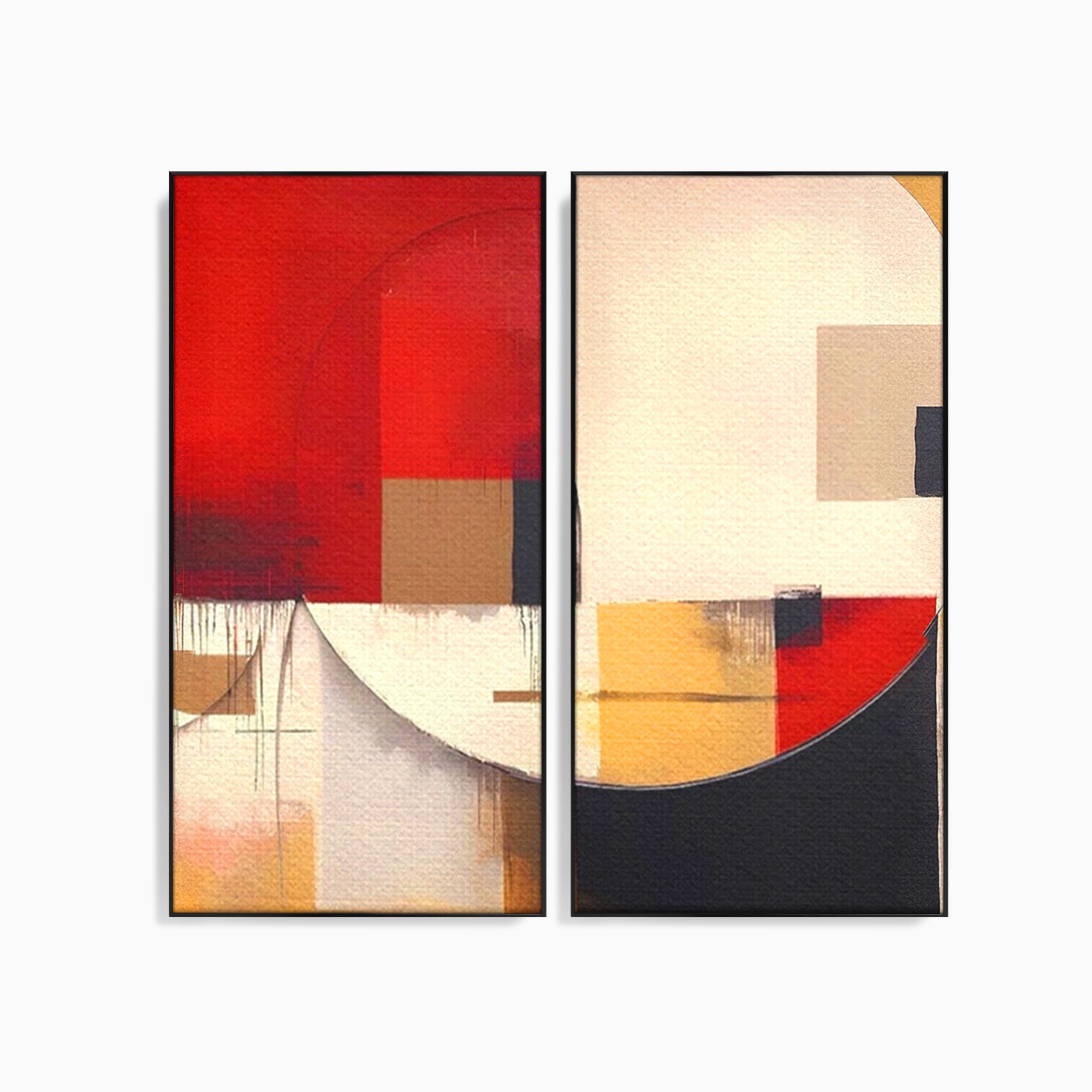 Set 2 Tablouri Canvas Premium LuxCanva® A2-1601, Stare Abstracta, Room, Decorativ, Sentimente, Interpretare, Contraste, Living, Culori Vibrante
