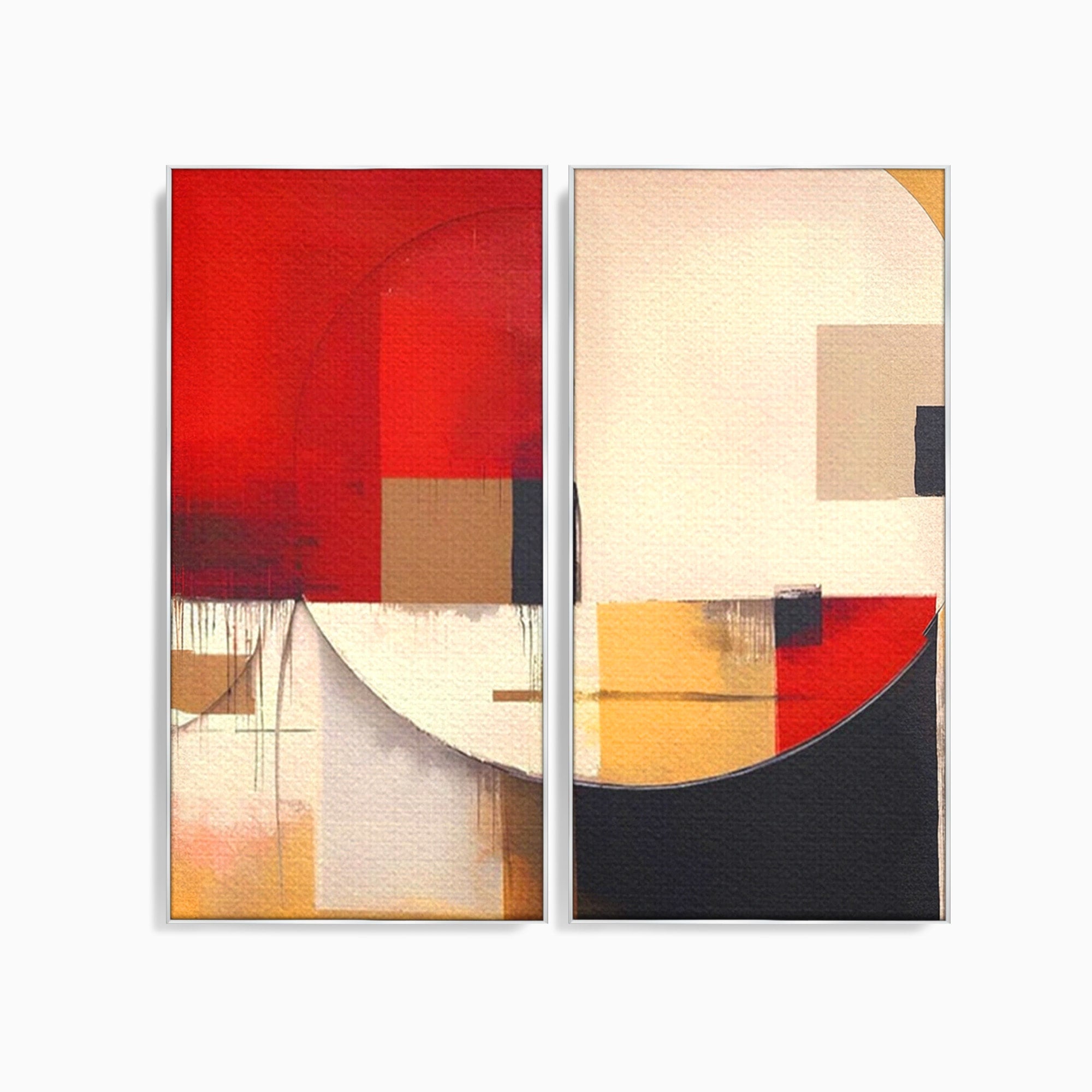 Set 2 Tablouri Canvas Premium LuxCanva® A2-1601, Stare Abstracta, Room, Decorativ, Sentimente, Interpretare, Contraste, Living, Culori Vibrante