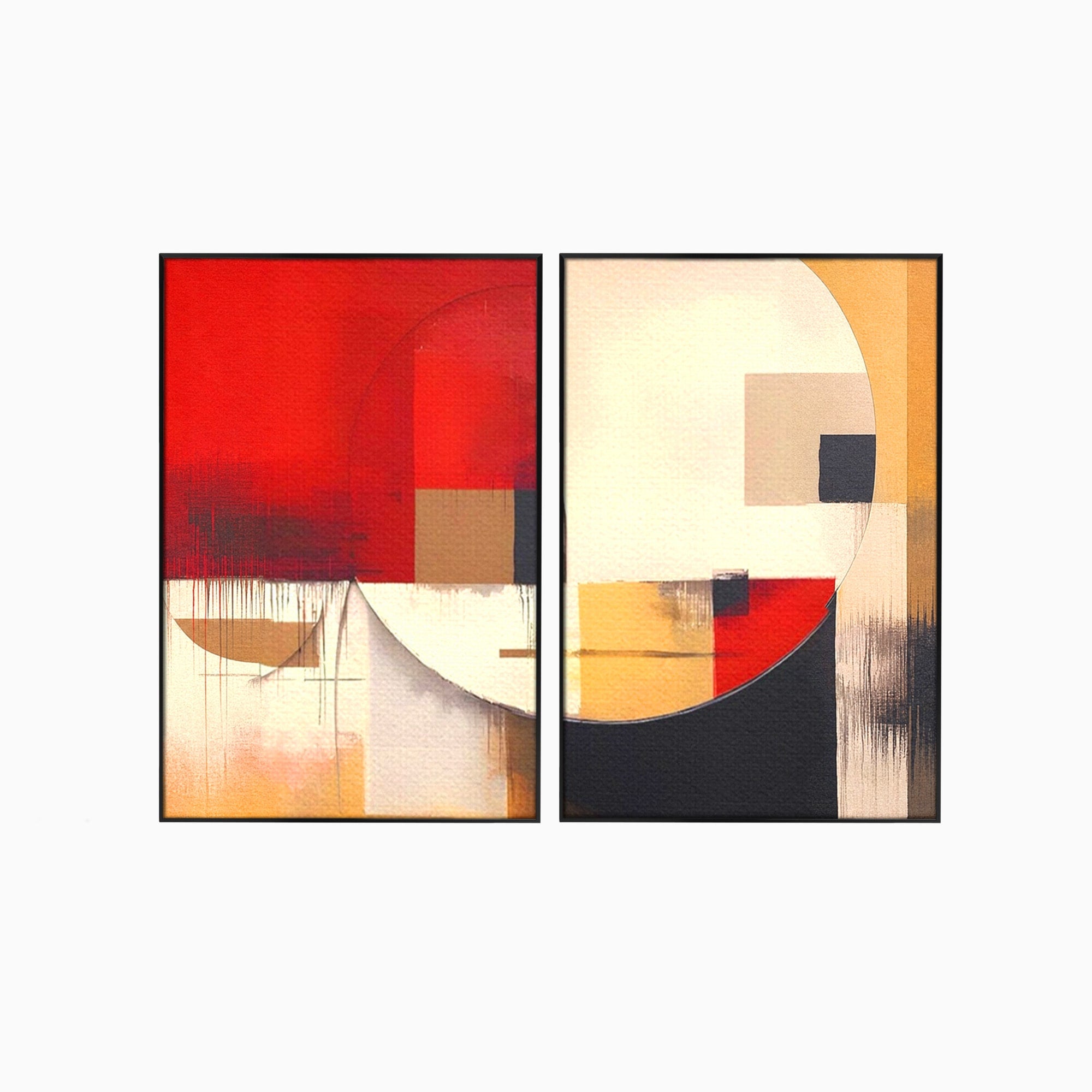 Set 2 Tablouri Canvas Premium LuxCanva® A2-1601, Stare Abstracta, Room, Decorativ, Sentimente, Interpretare, Contraste, Living, Culori Vibrante
