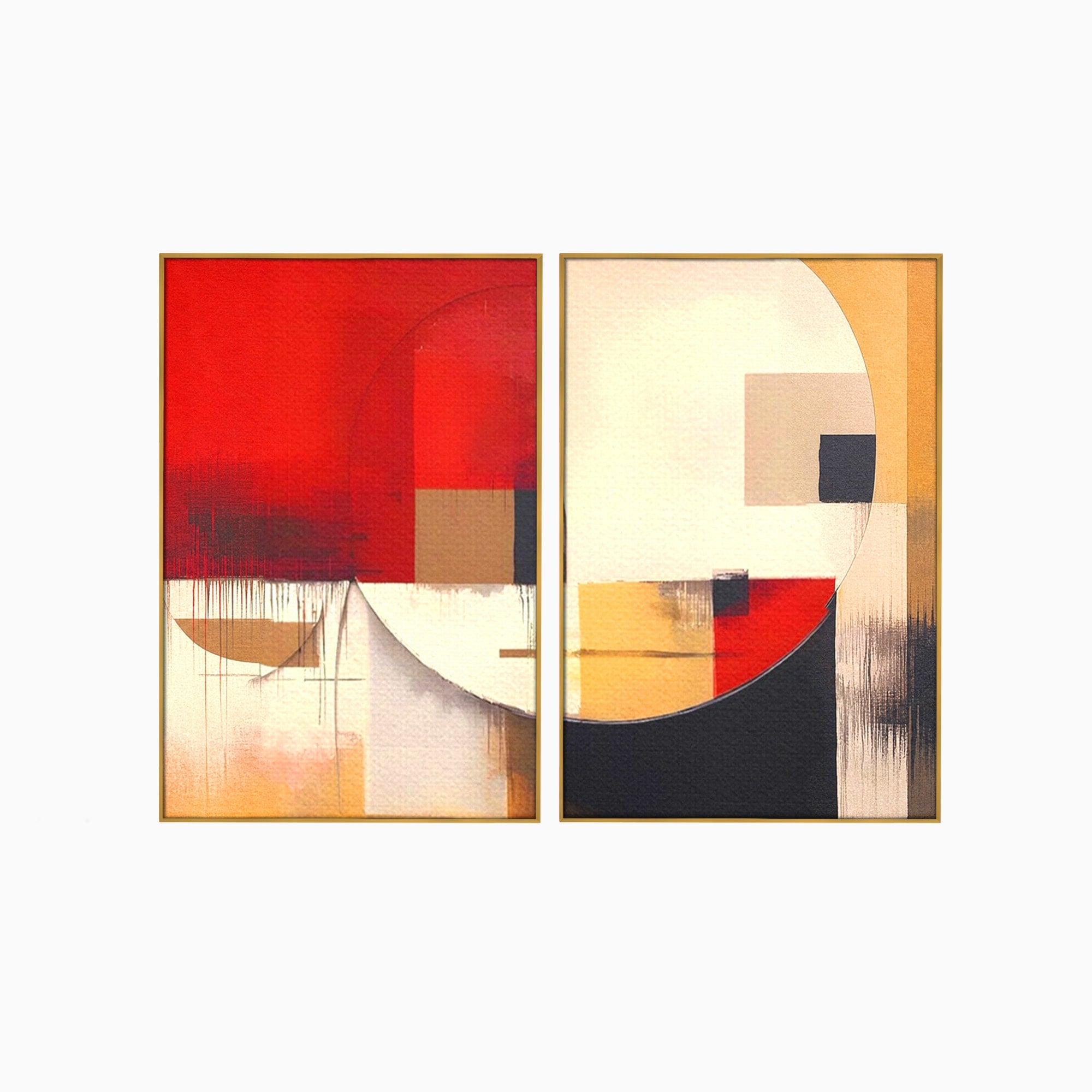 Set 2 Tablouri Canvas Premium LuxCanva® A2-1601, Stare Abstracta, Room, Decorativ, Sentimente, Interpretare, Contraste, Living, Culori Vibrante