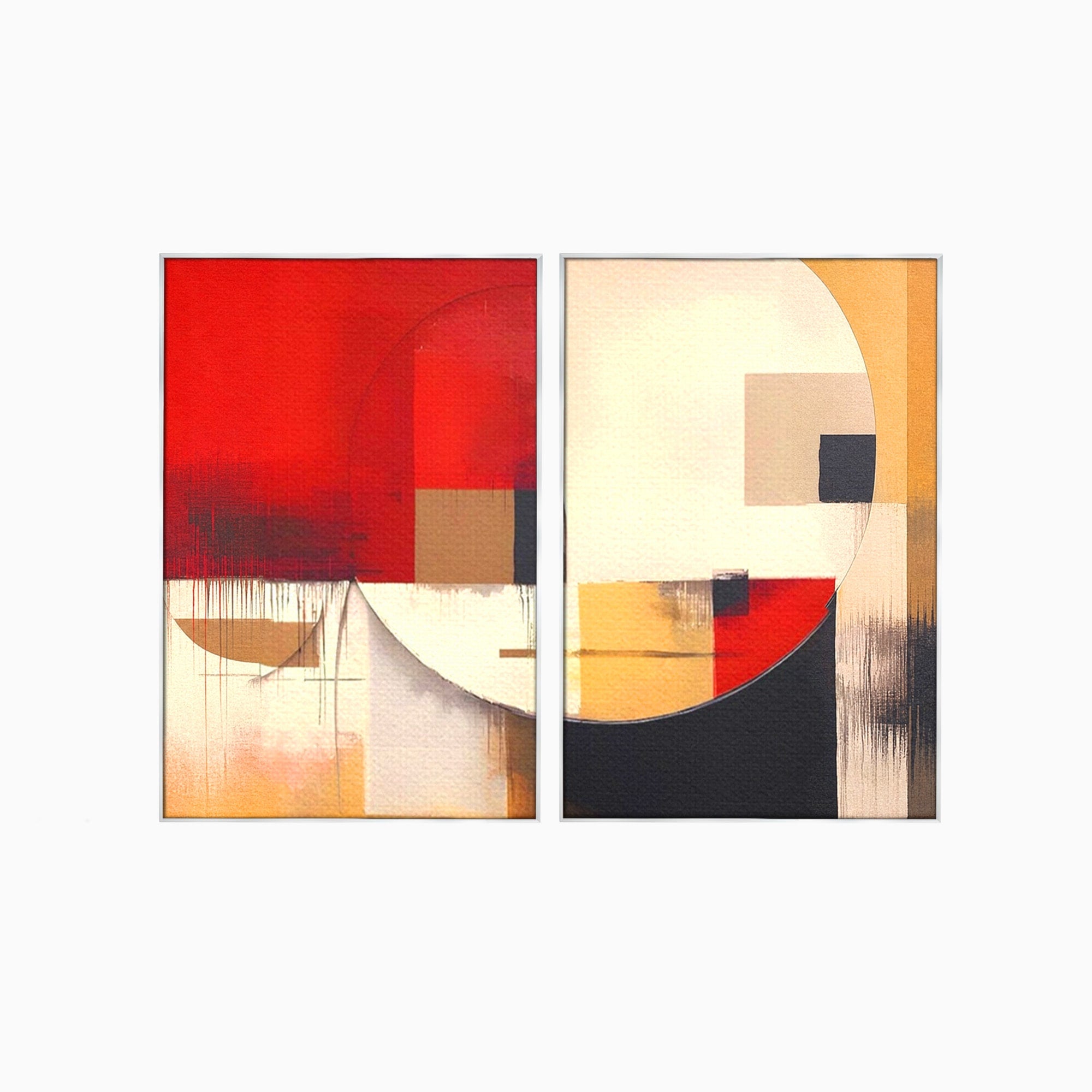 Set 2 Tablouri Canvas Premium LuxCanva® A2-1601, Stare Abstracta, Room, Decorativ, Sentimente, Interpretare, Contraste, Living, Culori Vibrante
