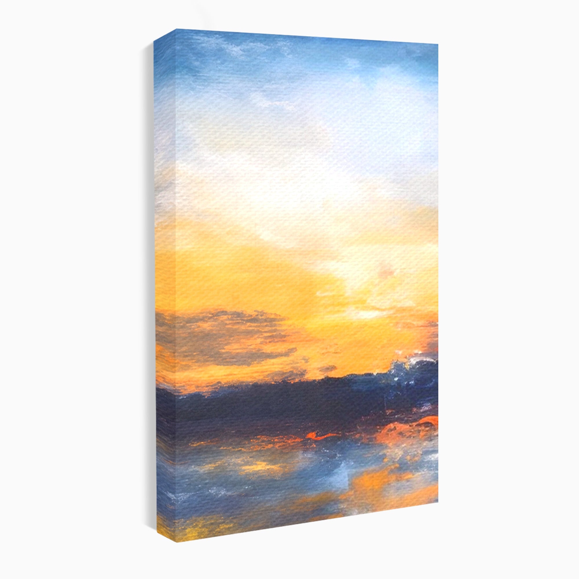 Set 2 Tablouri Canvas Premium LuxCanva® A2-1603, Un Apus Abstract, Living, Pastel, Mare, Soare, Nisip, Dormitor, Culori Vibrante