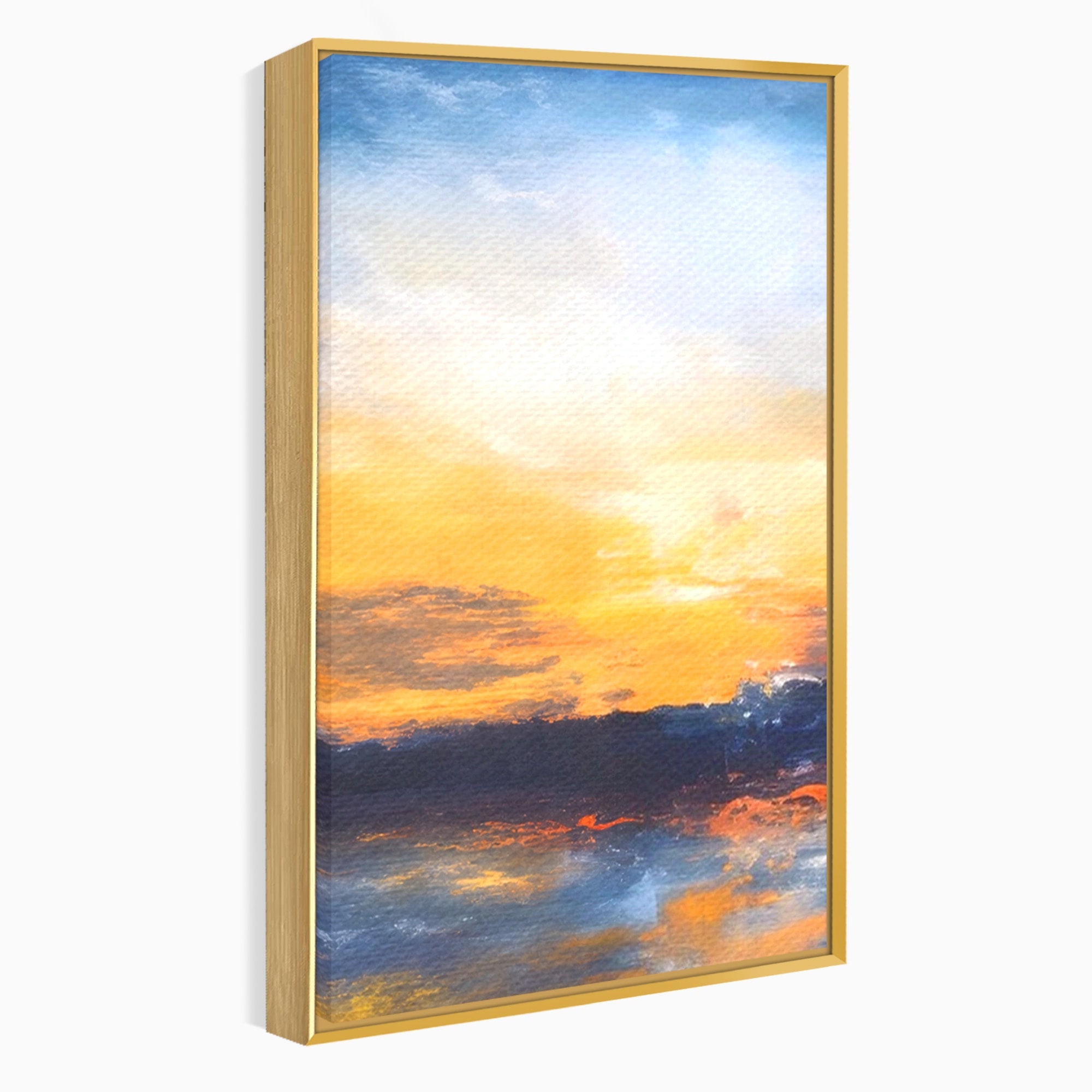 Set 2 Tablouri Canvas Premium LuxCanva® A2-1603, Un Apus Abstract, Living, Pastel, Mare, Soare, Nisip, Dormitor, Culori Vibrante