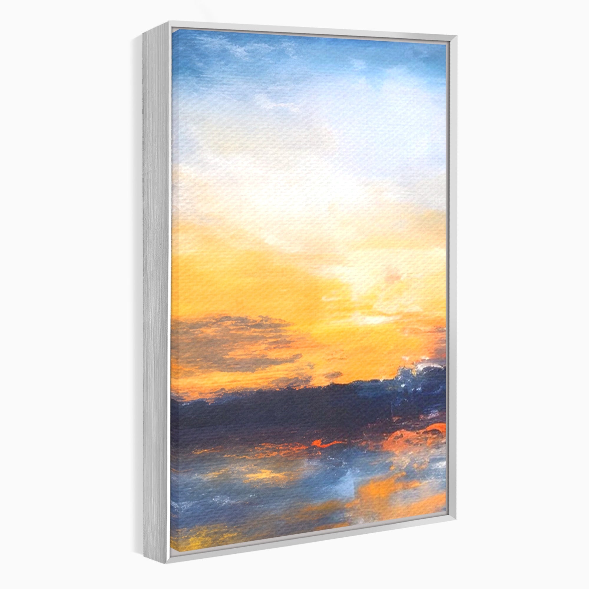 Set 2 Tablouri Canvas Premium LuxCanva® A2-1603, Un Apus Abstract, Living, Pastel, Mare, Soare, Nisip, Dormitor, Culori Vibrante