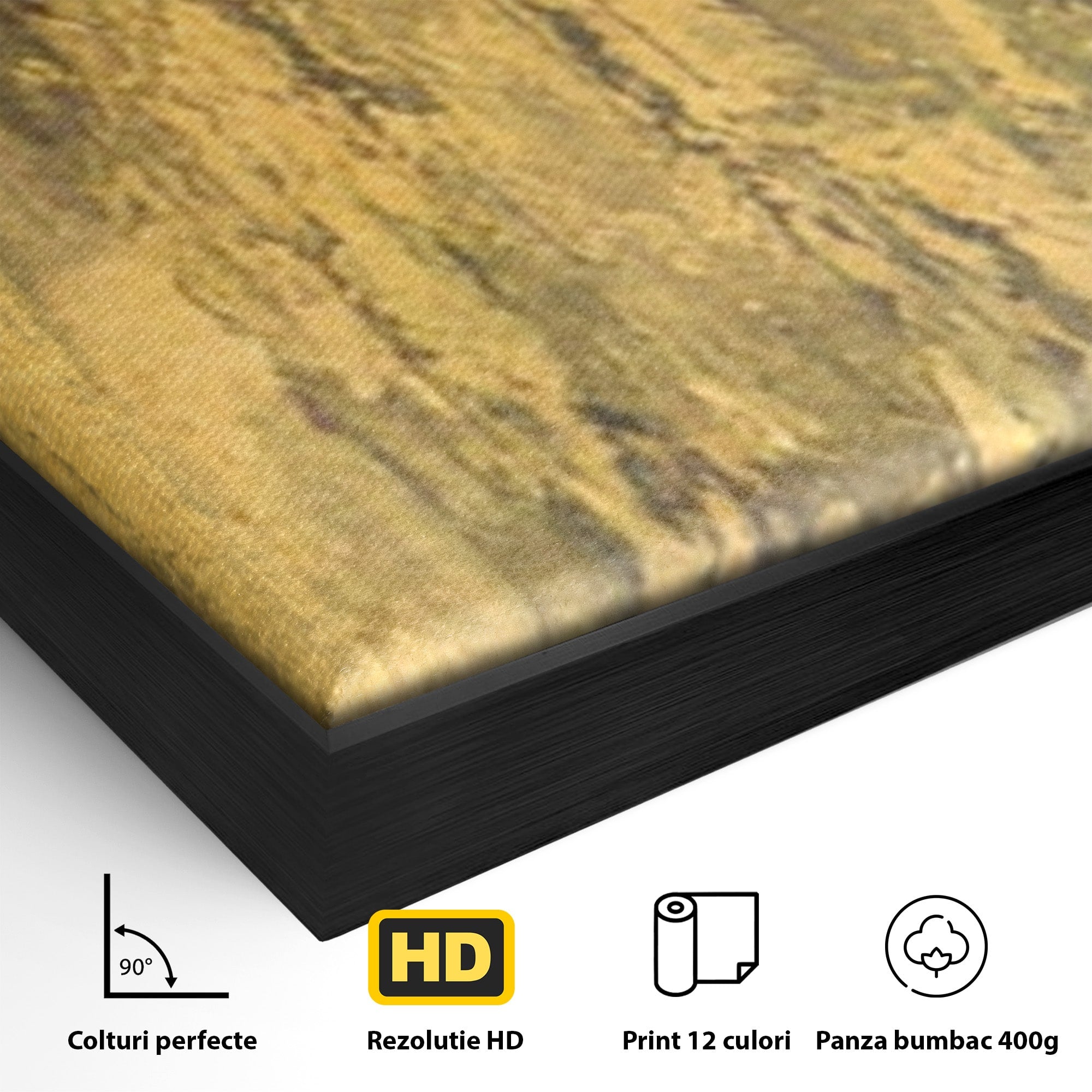 Set 2 Tablouri Canvas Premium LuxCanva® A2-1606, Vibratie Gold, Living, Abstract, Decorativ, Auriu, Dormitor, Culori Vibrante